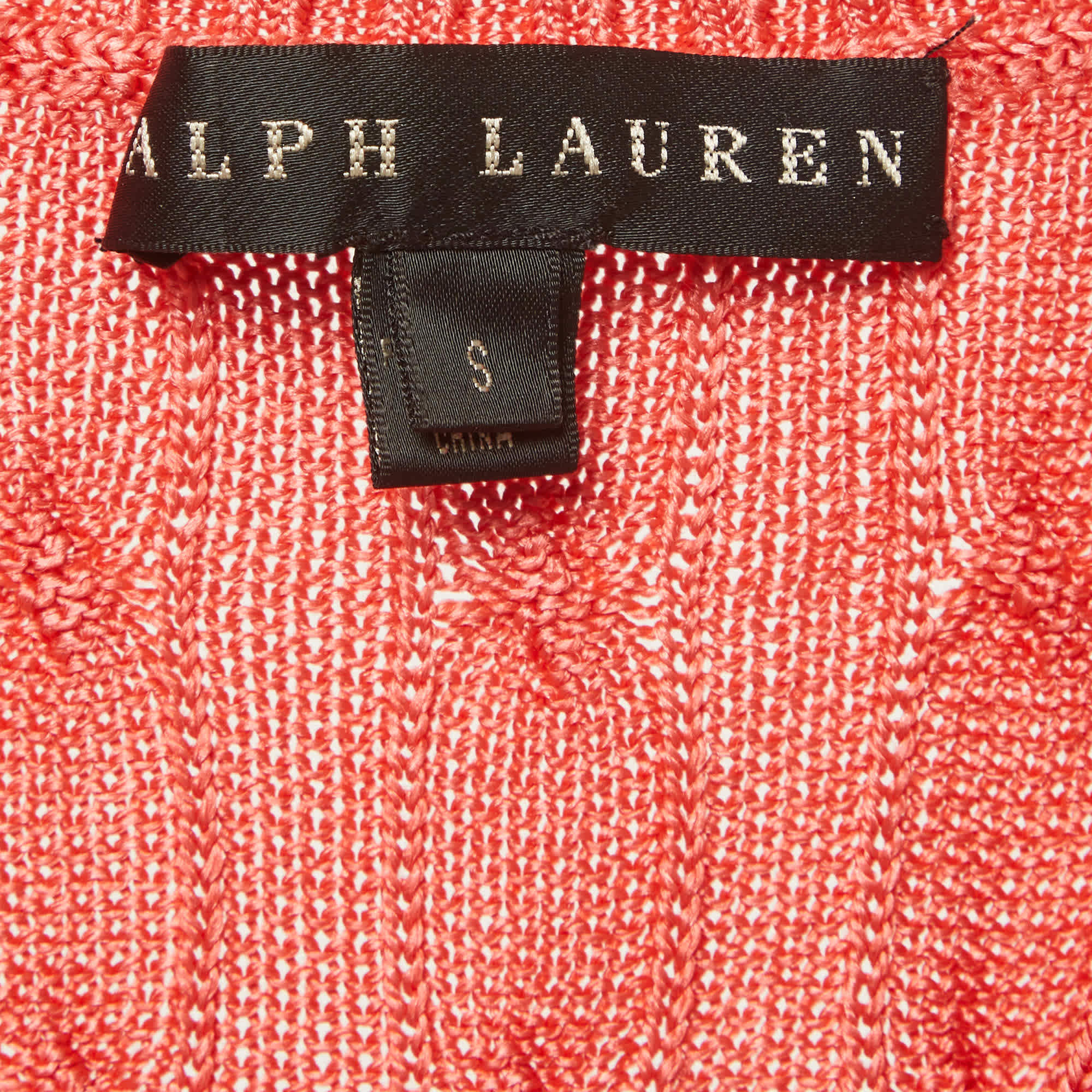 Ralph Lauren Coral Pink Silk Knit Sweater Top