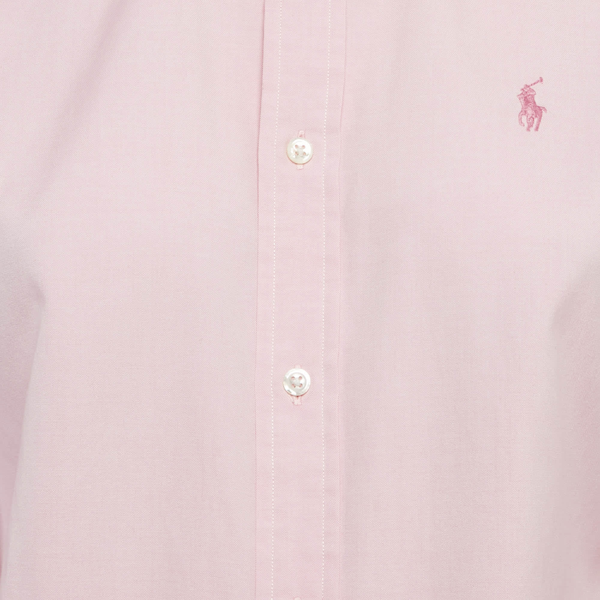 Ralph Lauren Pink Cotton Button Front Super Slim Fit