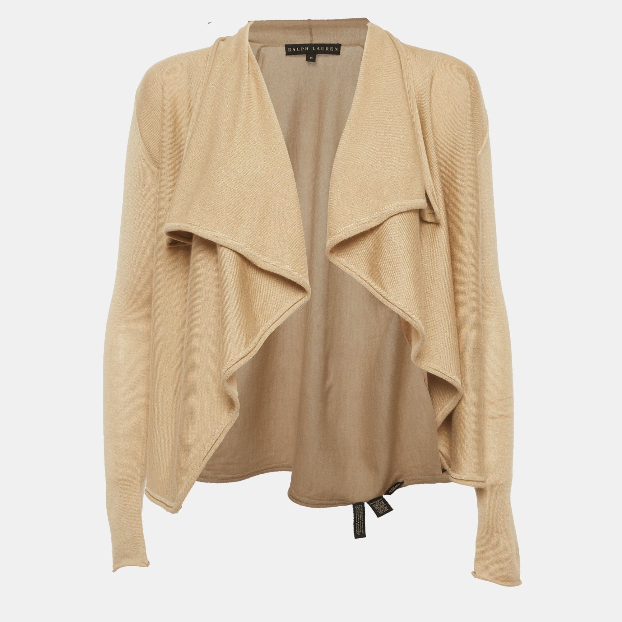 Ralph Lauren Beige Cashmere Blend Open Front Cardigan