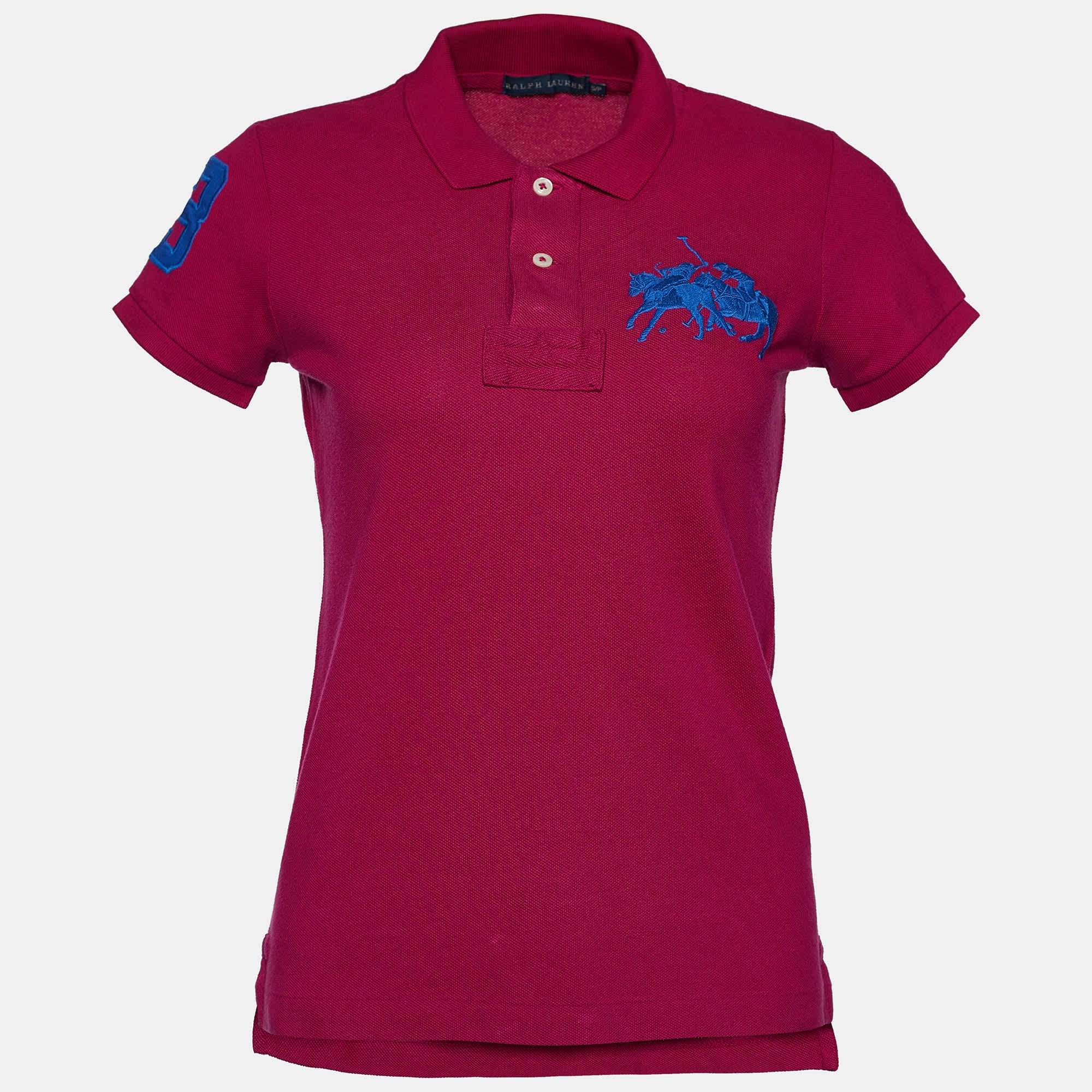 Ralph Lauren Pink Logo Embroidered Cotton Pique Polo T - Shirt