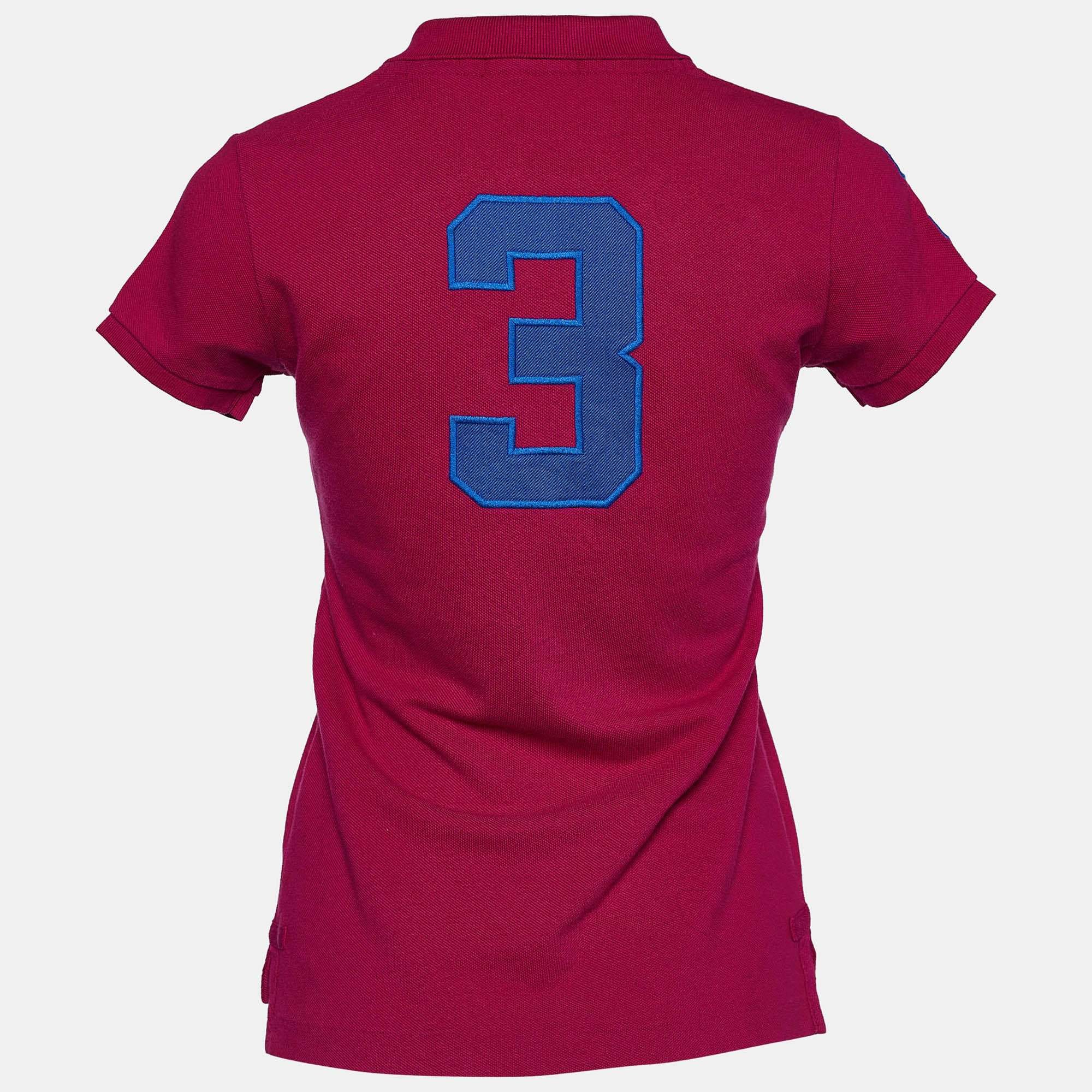 Ralph Lauren Pink Logo Embroidered Cotton Pique Polo T - Shirt