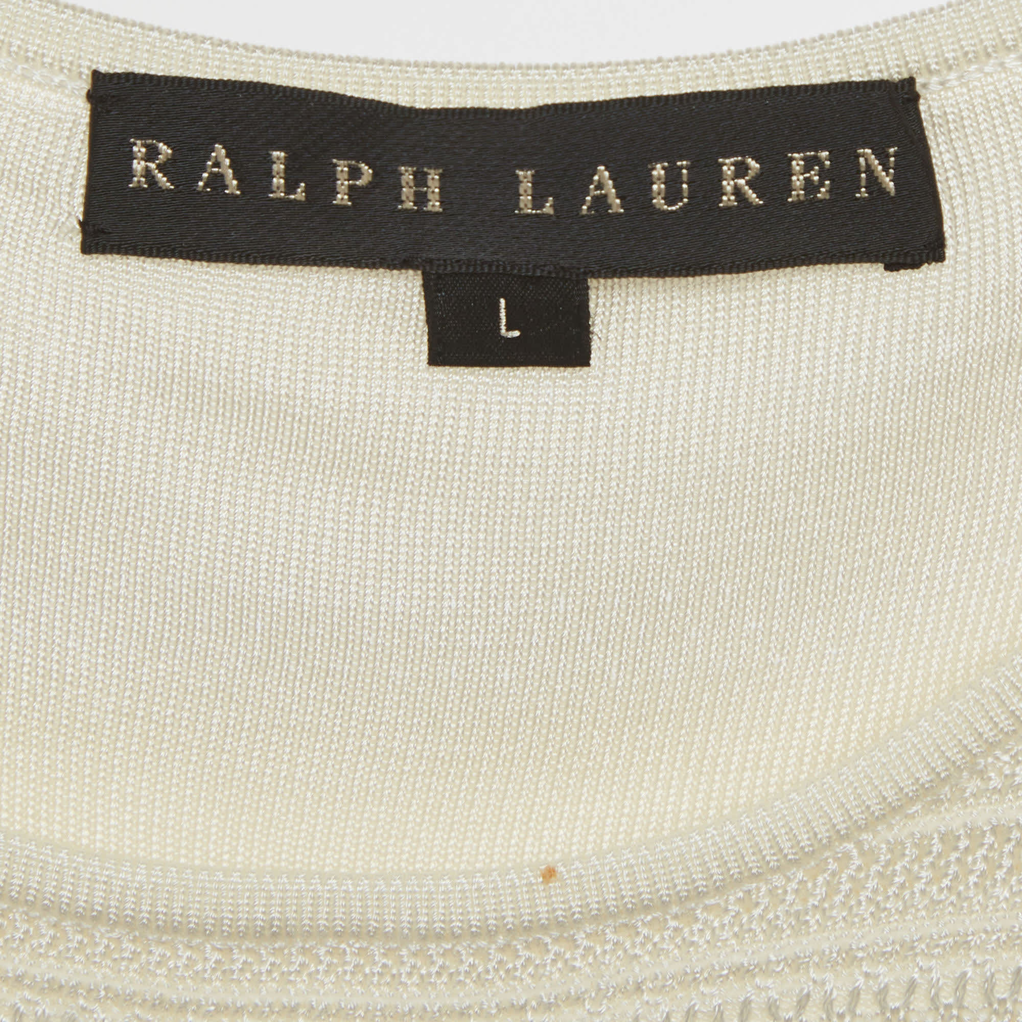 Ralph Lauren White Pointelle Knit Mini Dress