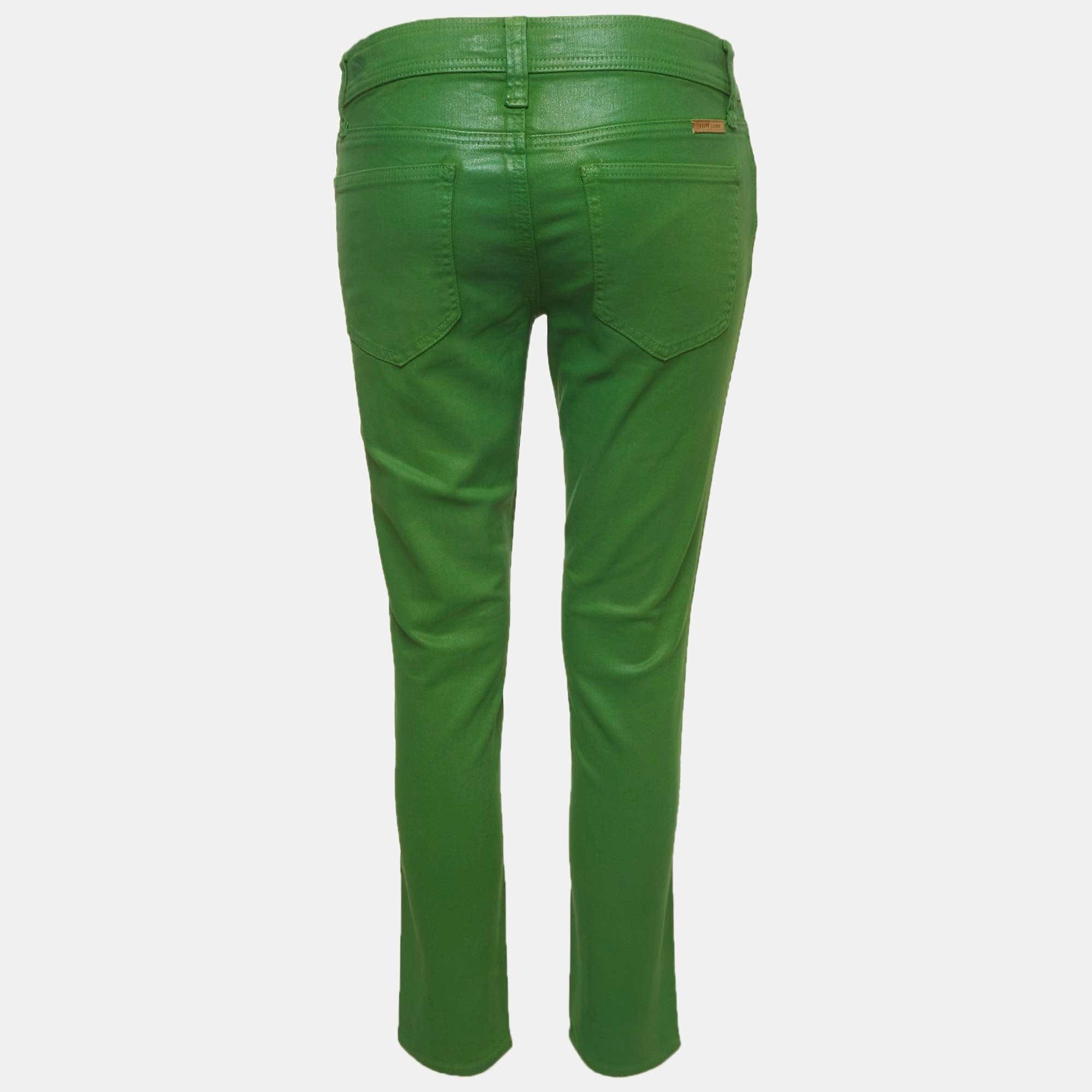 Ralph Lauren Green Stretch Denim Skinny Jeans M/waist
