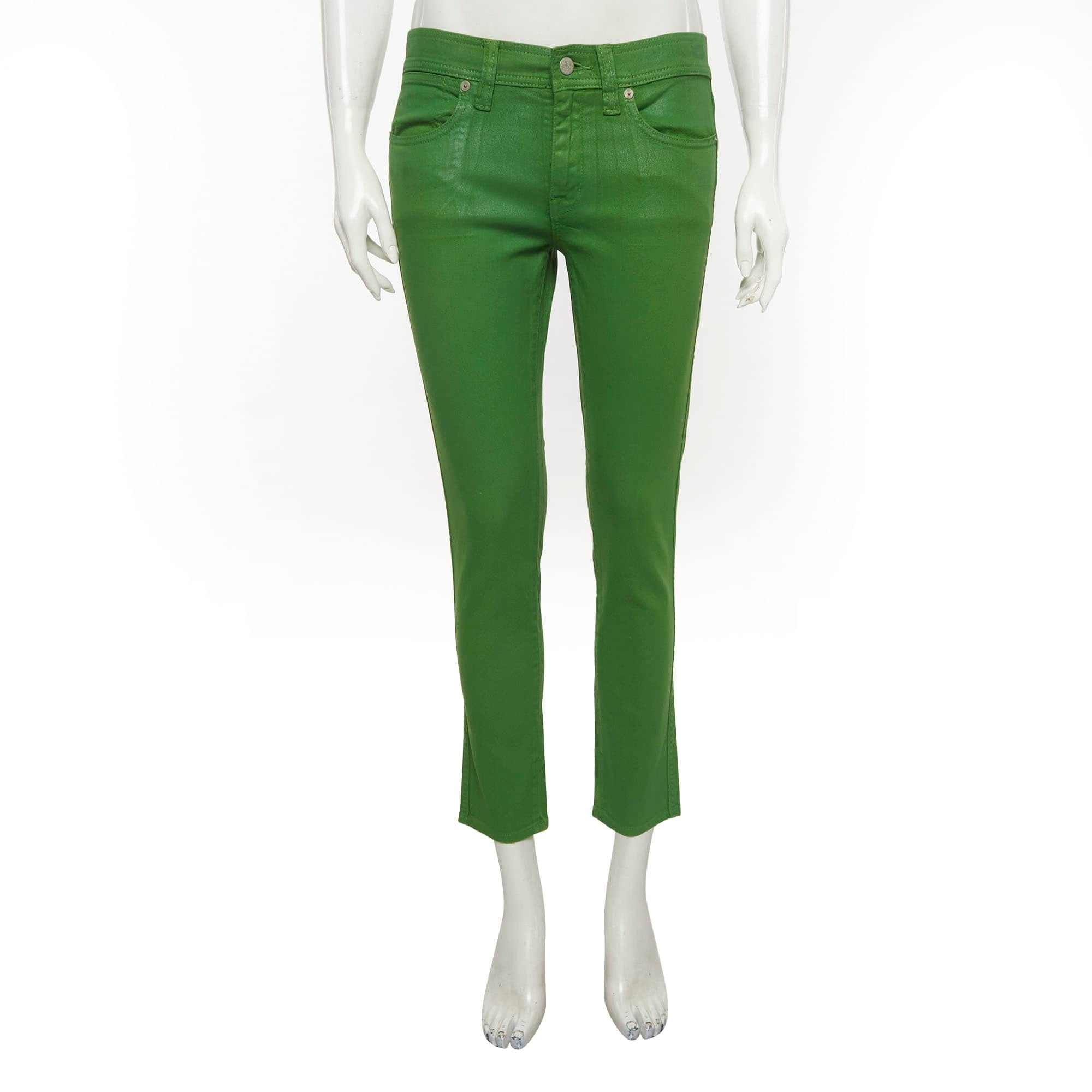 Ralph Lauren Green Stretch Denim Skinny Jeans M/waist
