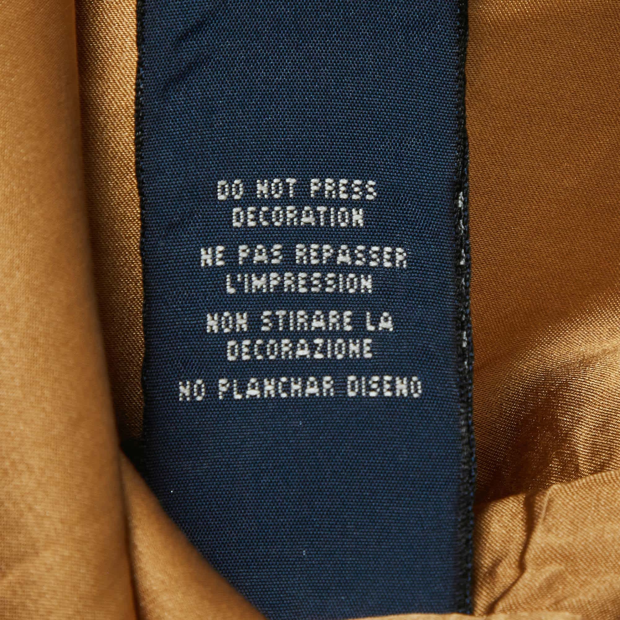 Ralph Lauren Brown Gabardine Floral Embroidered Waistcoat