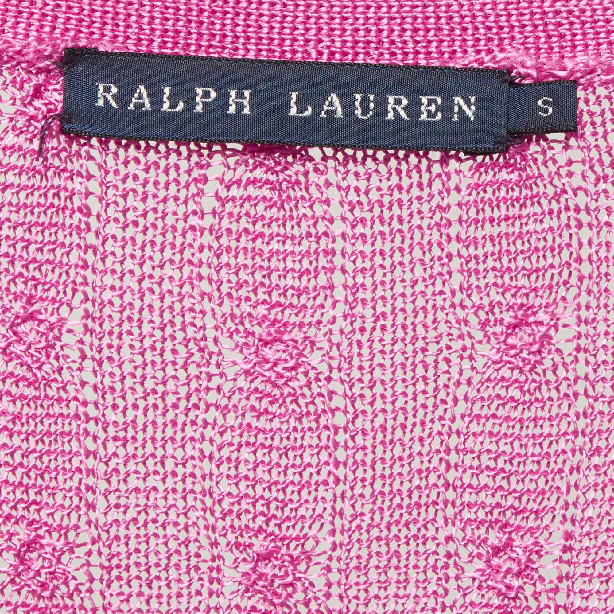 Ralph Lauren Pink Cable Knit Cardigan
