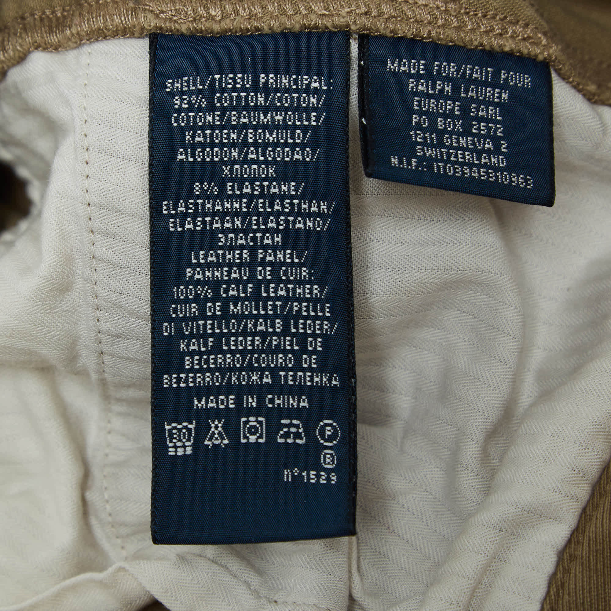 Ralph Lauren Green Cotton Drill Breeches Pants