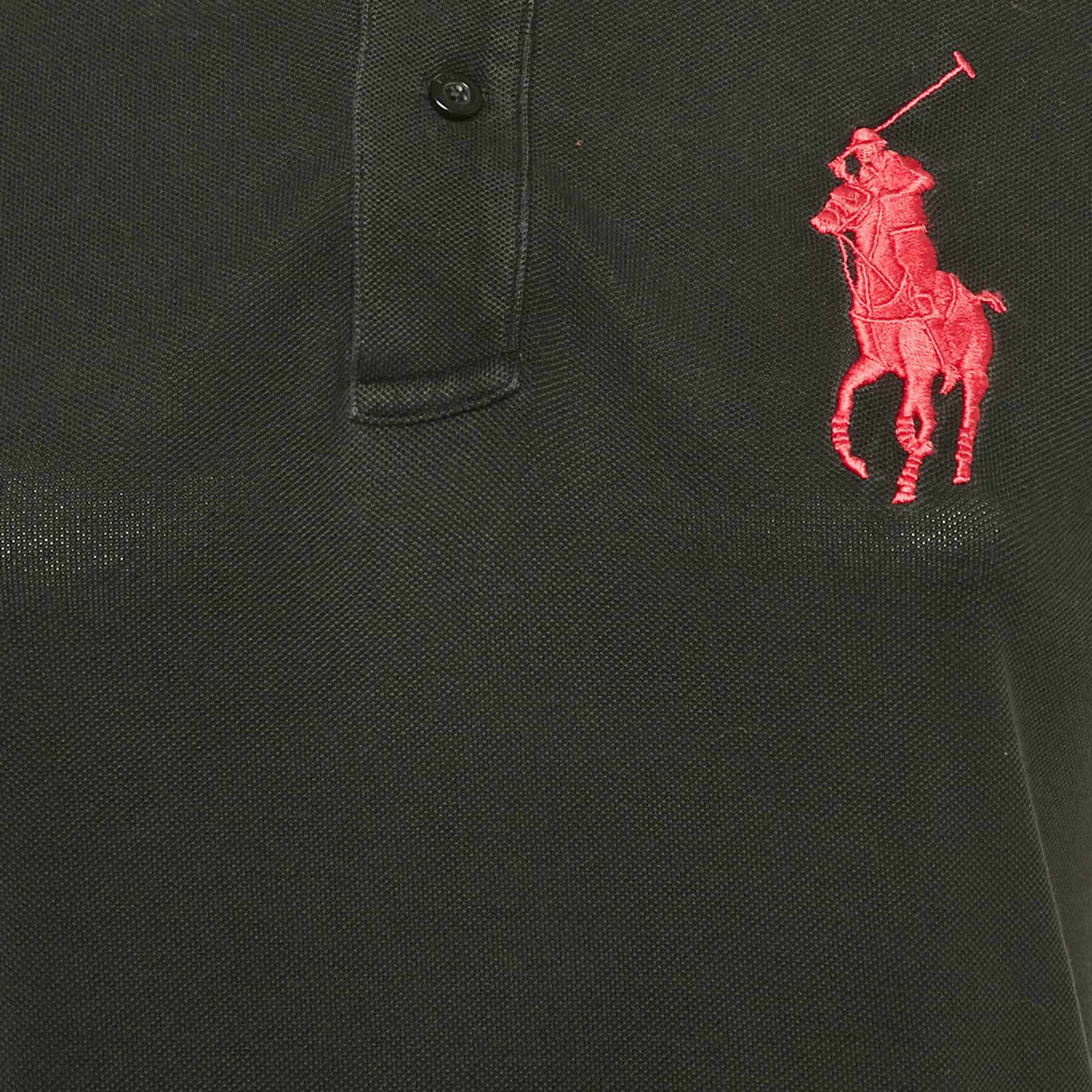 Ralph Lauren Black Logo Embroidered Cotton Polo T - Shirt