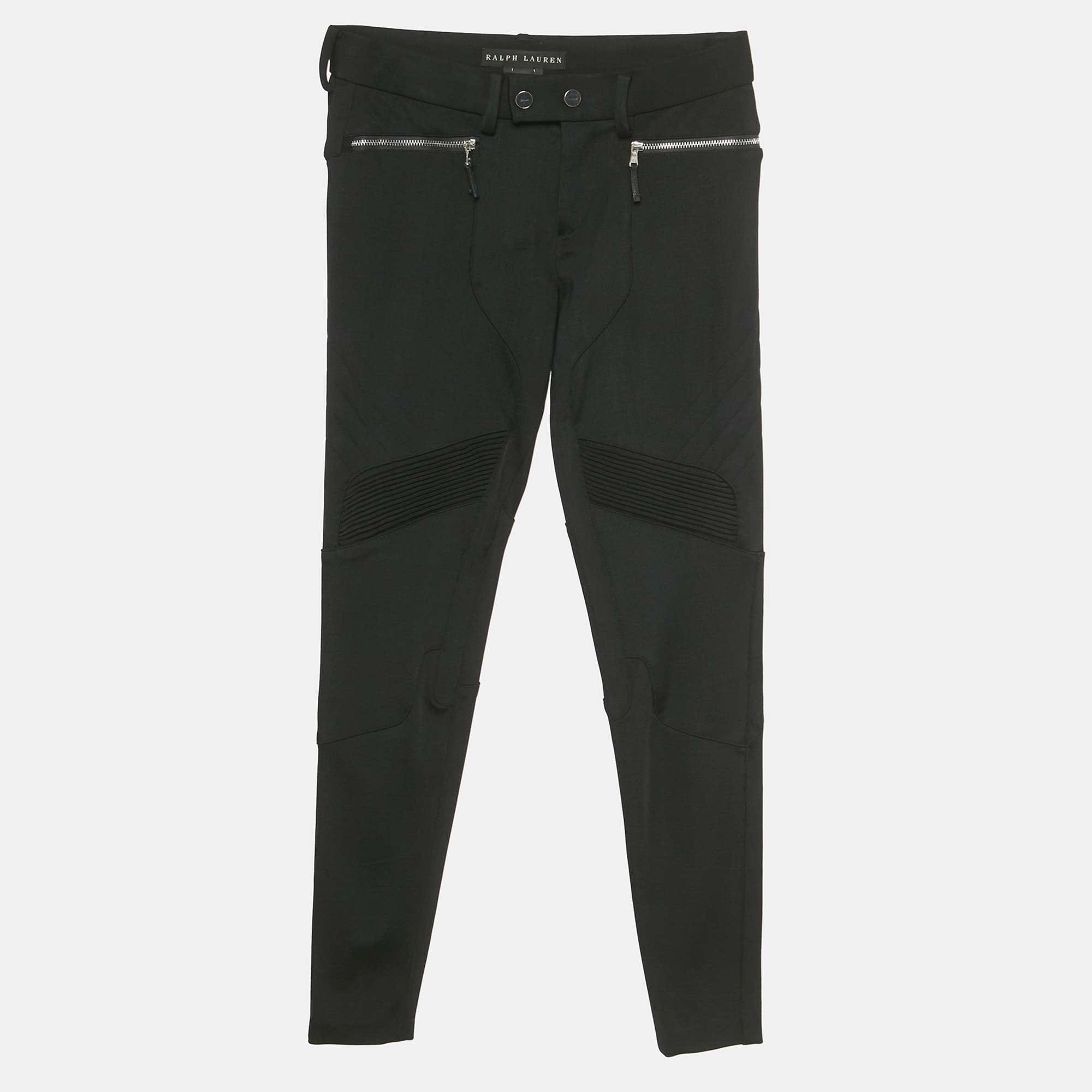 Ralph Lauren Black Zipper Detail Leggings