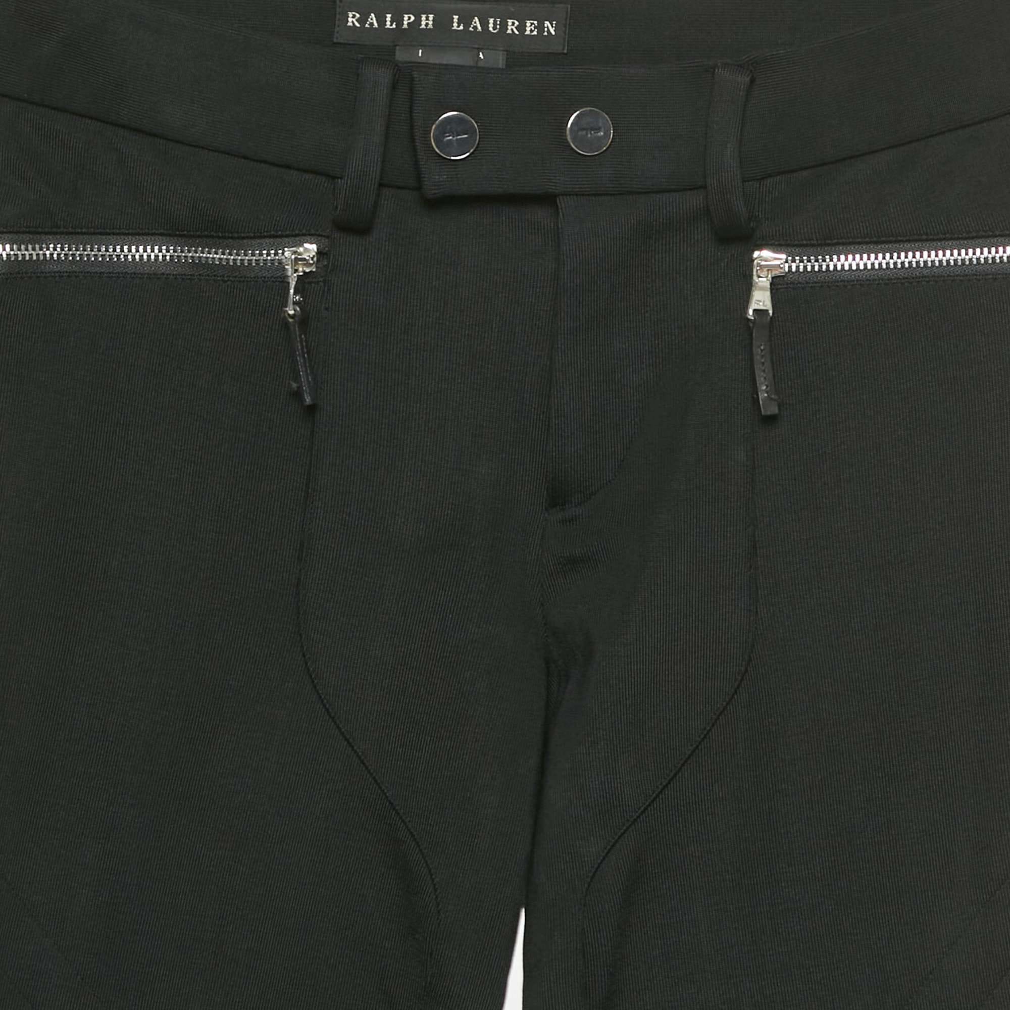 Ralph Lauren Black Zipper Detail Leggings