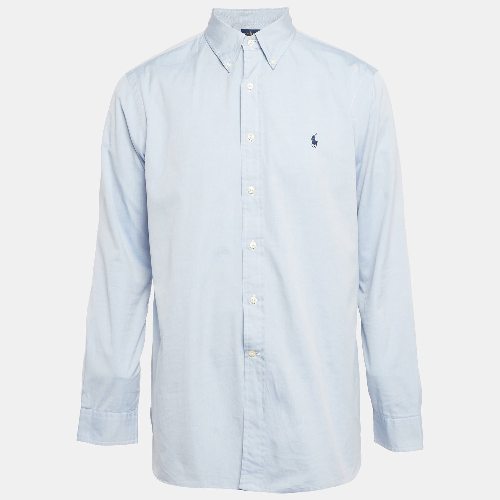Ralph Lauren Blue Cotton Full Sleeve Shirt