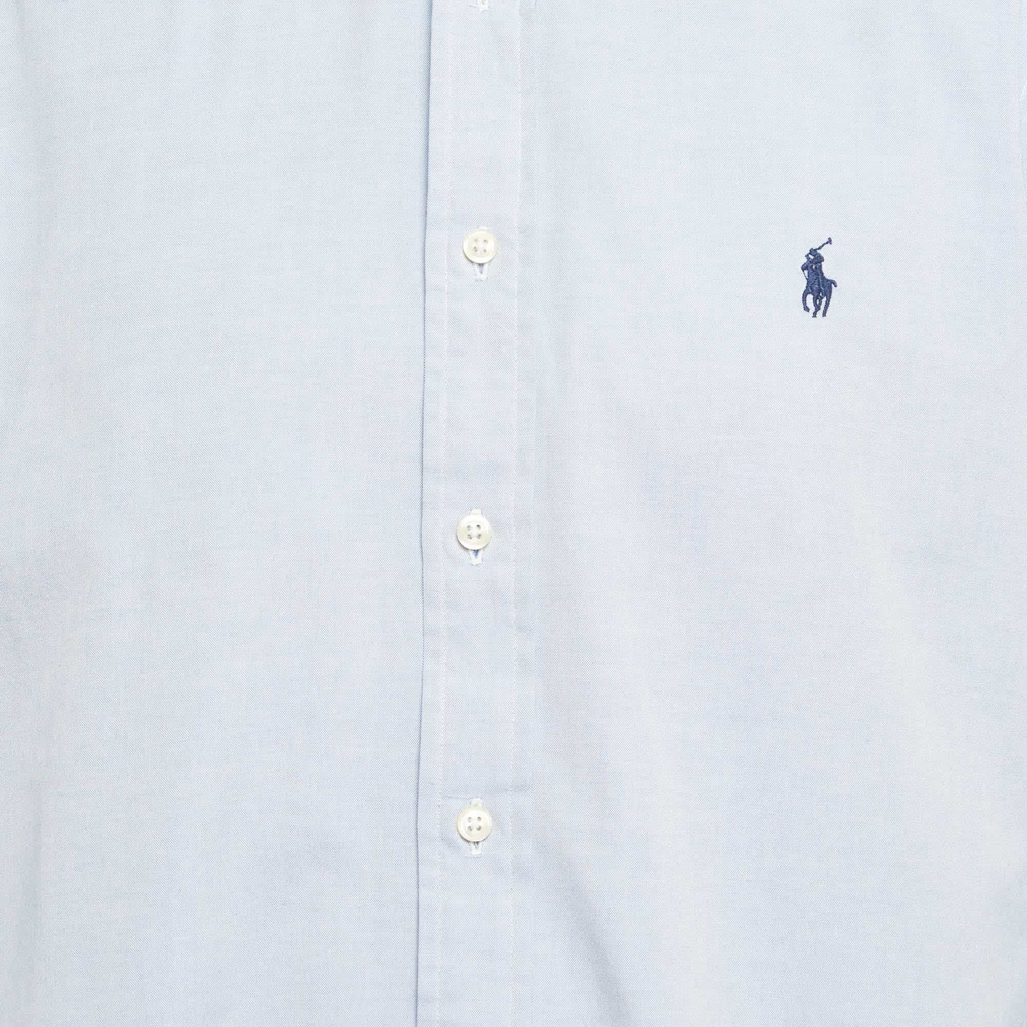 Ralph Lauren Blue Cotton Full Sleeve Shirt