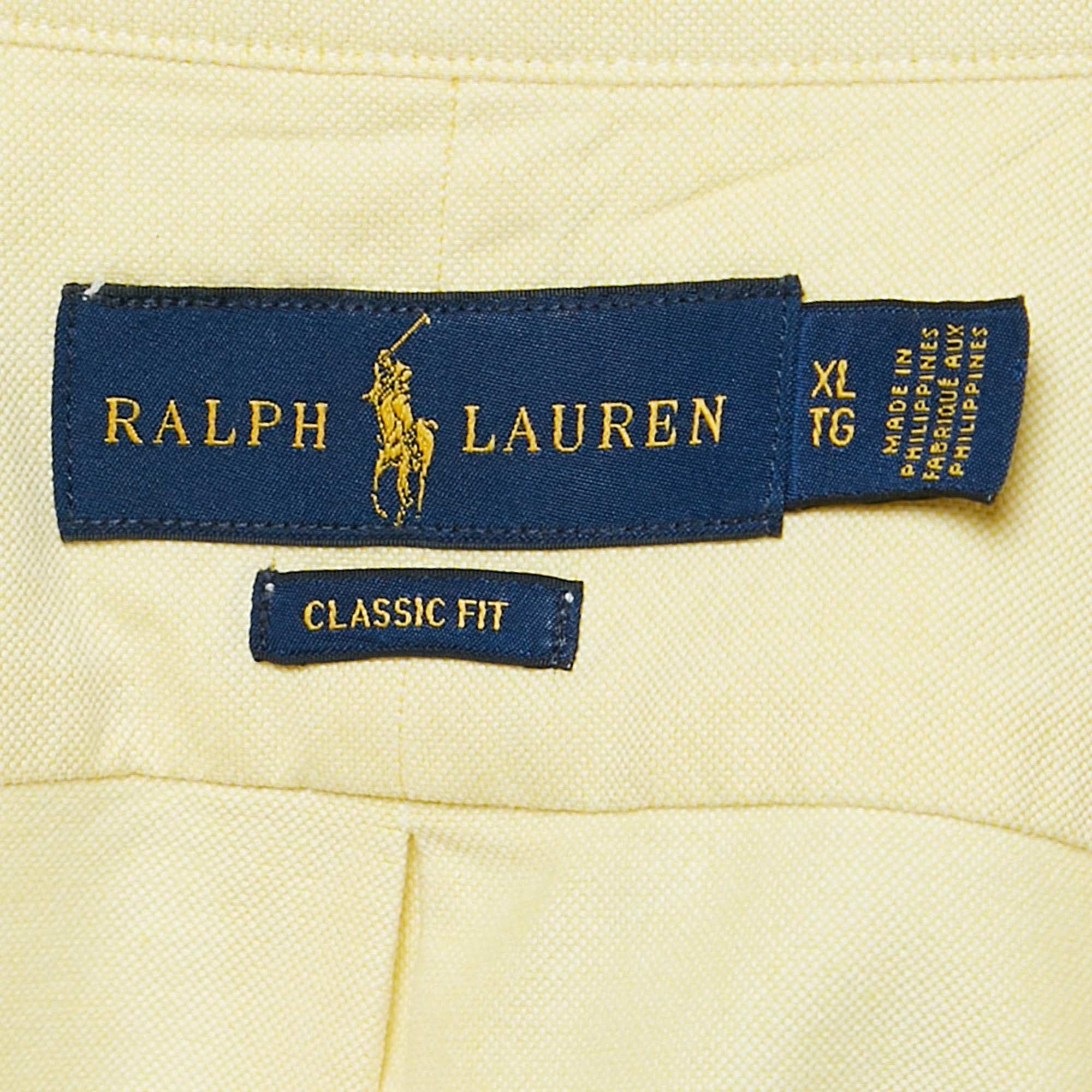 Ralph Lauren Yellow Cotton Classic Fit Shirt