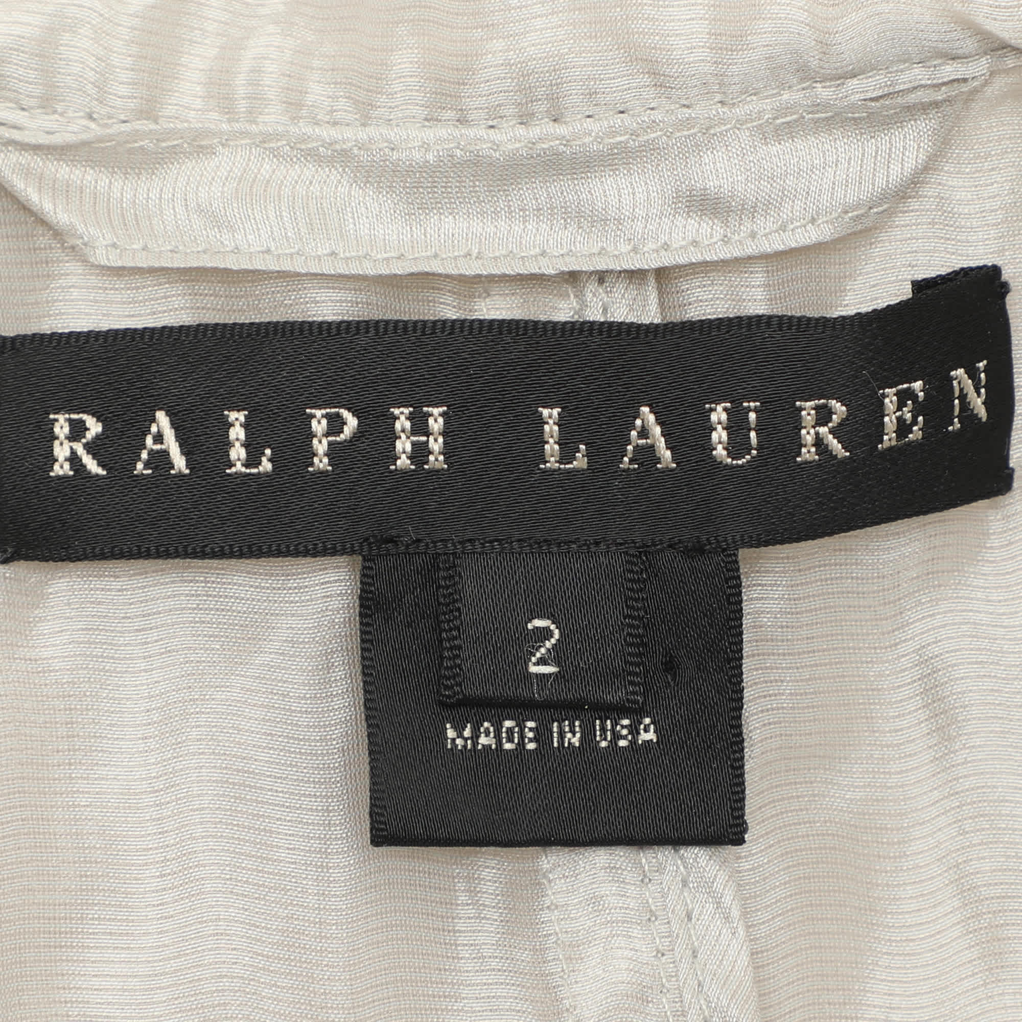 Ralph Lauren Grey Knitted Fabric Double Breasted Button Front Shirt