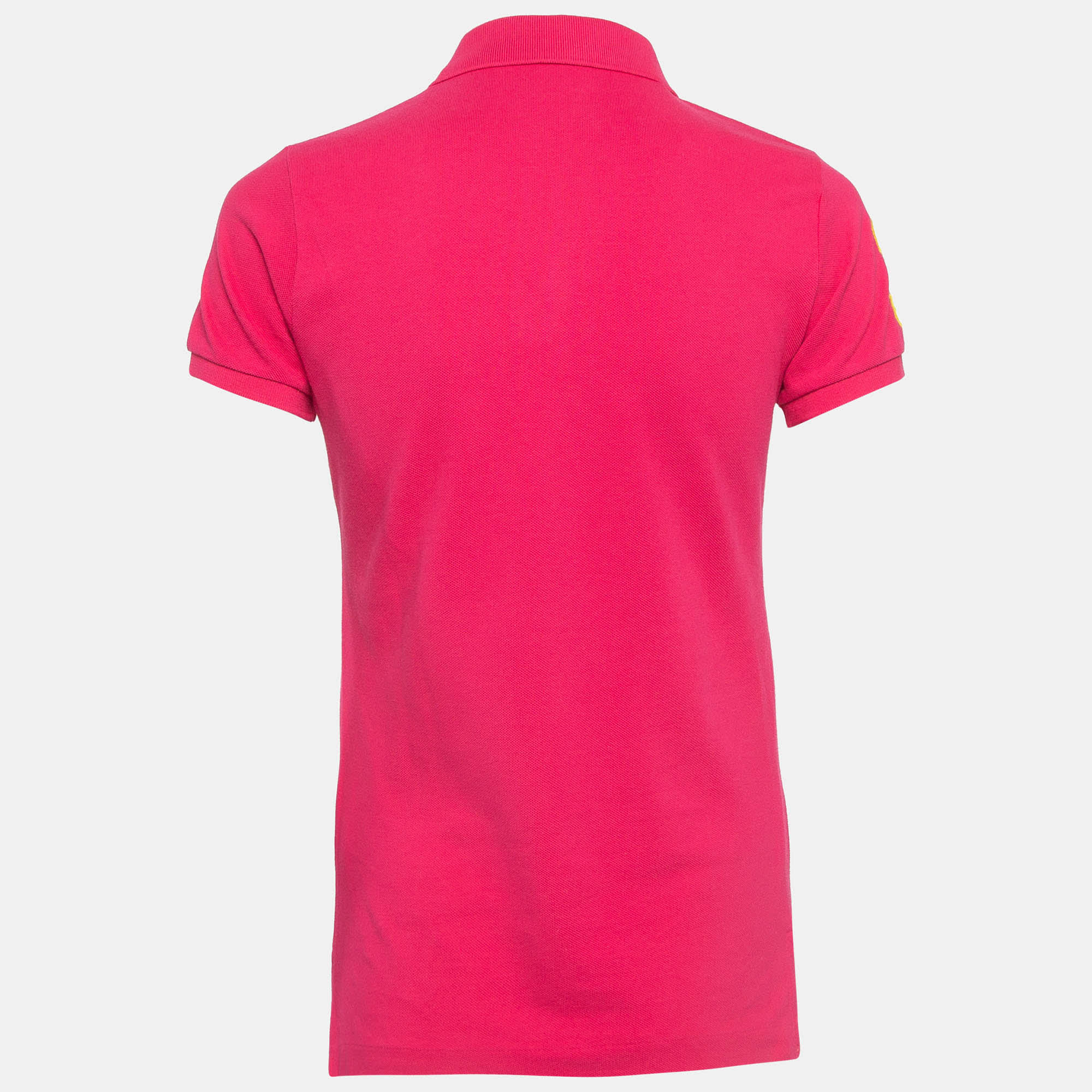 Ralph Lauren Pink Embroidered Cotton Pique Polo T - Shirt