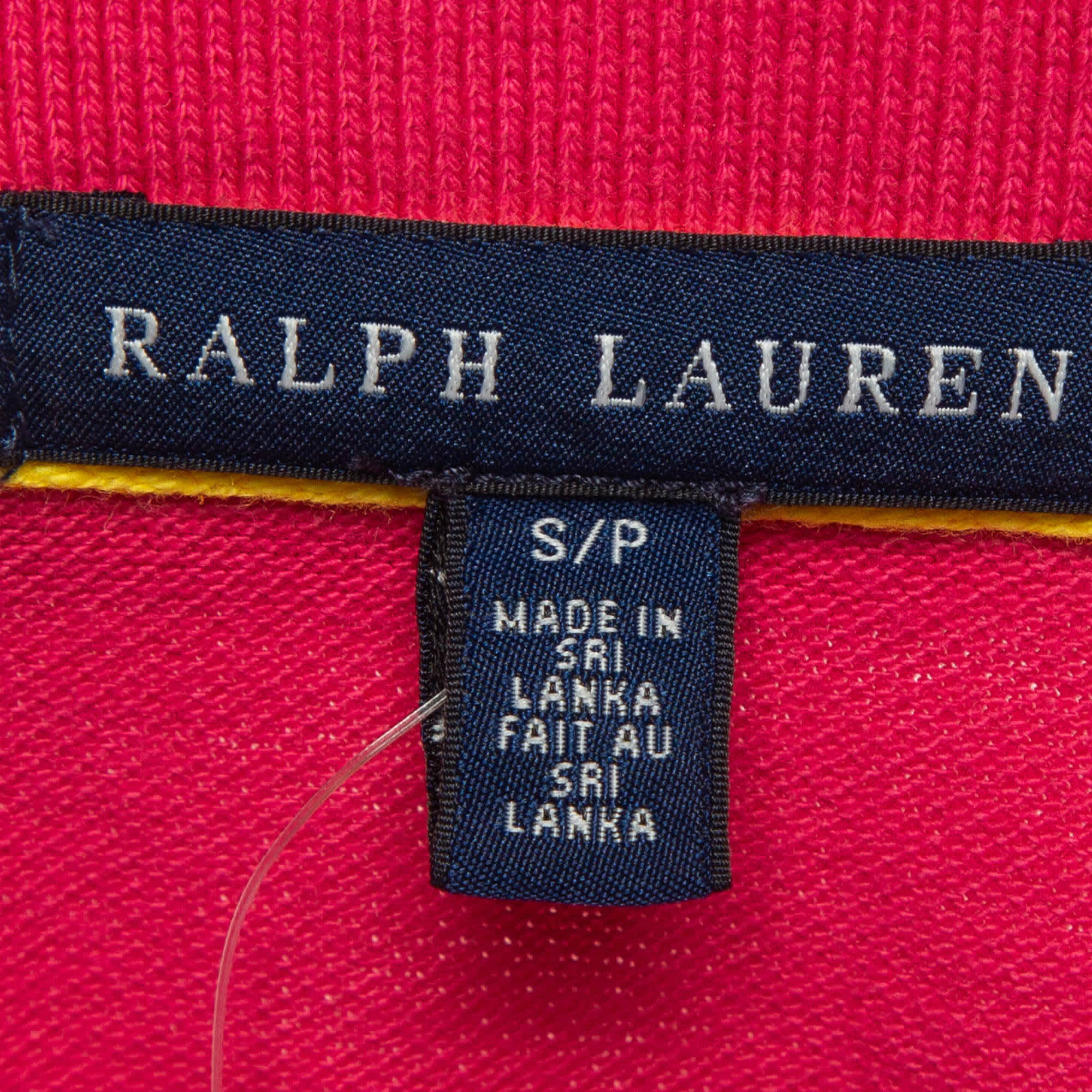 Ralph Lauren Pink Embroidered Cotton Pique Polo T - Shirt
