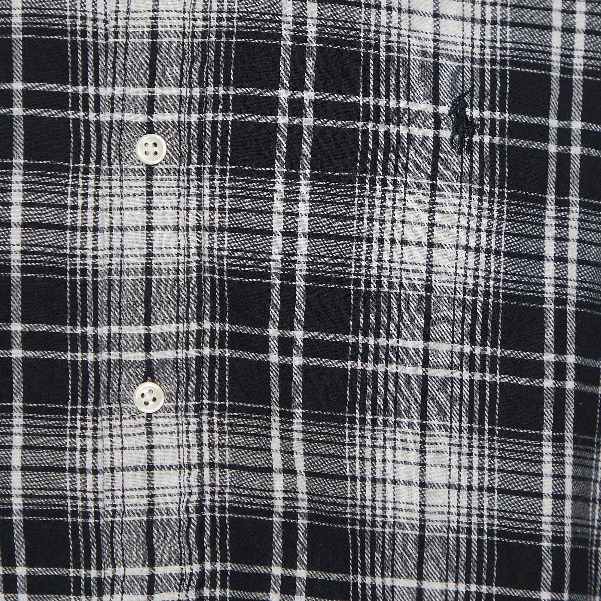 Ralph Lauren Monochrome Plaid Check Cotton Button Down Shirt