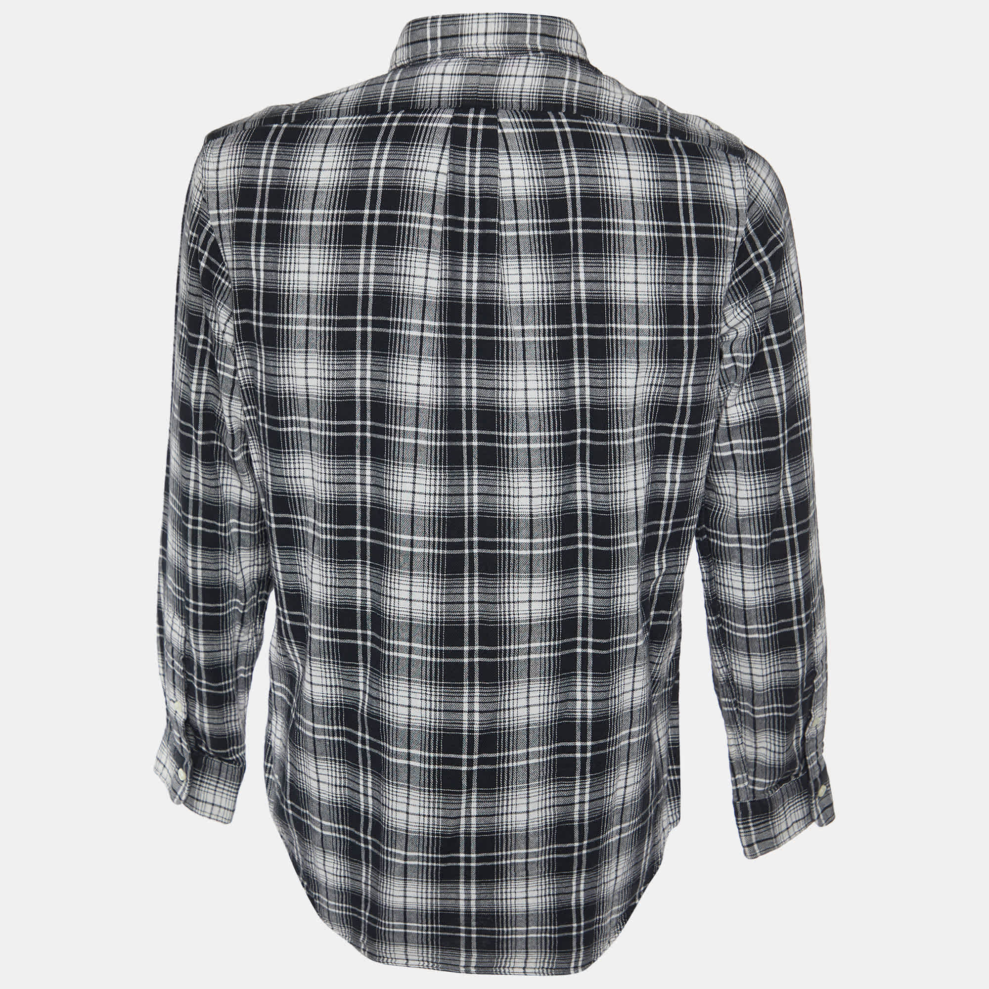 Ralph Lauren Monochrome Plaid Check Cotton Button Down Shirt