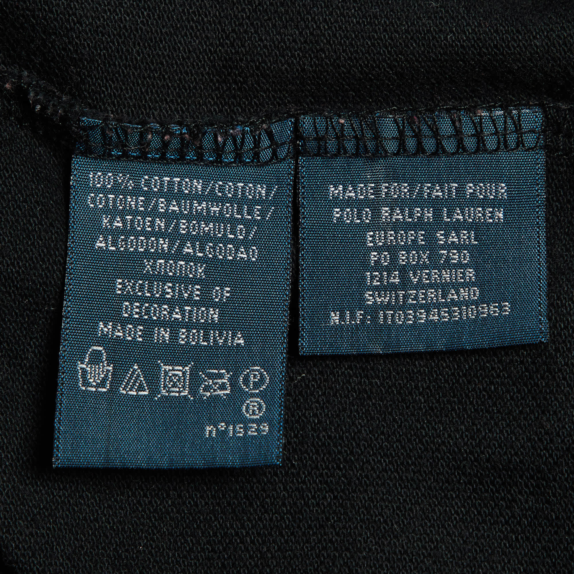 Ralph Lauren Black Cotton Embellished Logo Polo Dress
