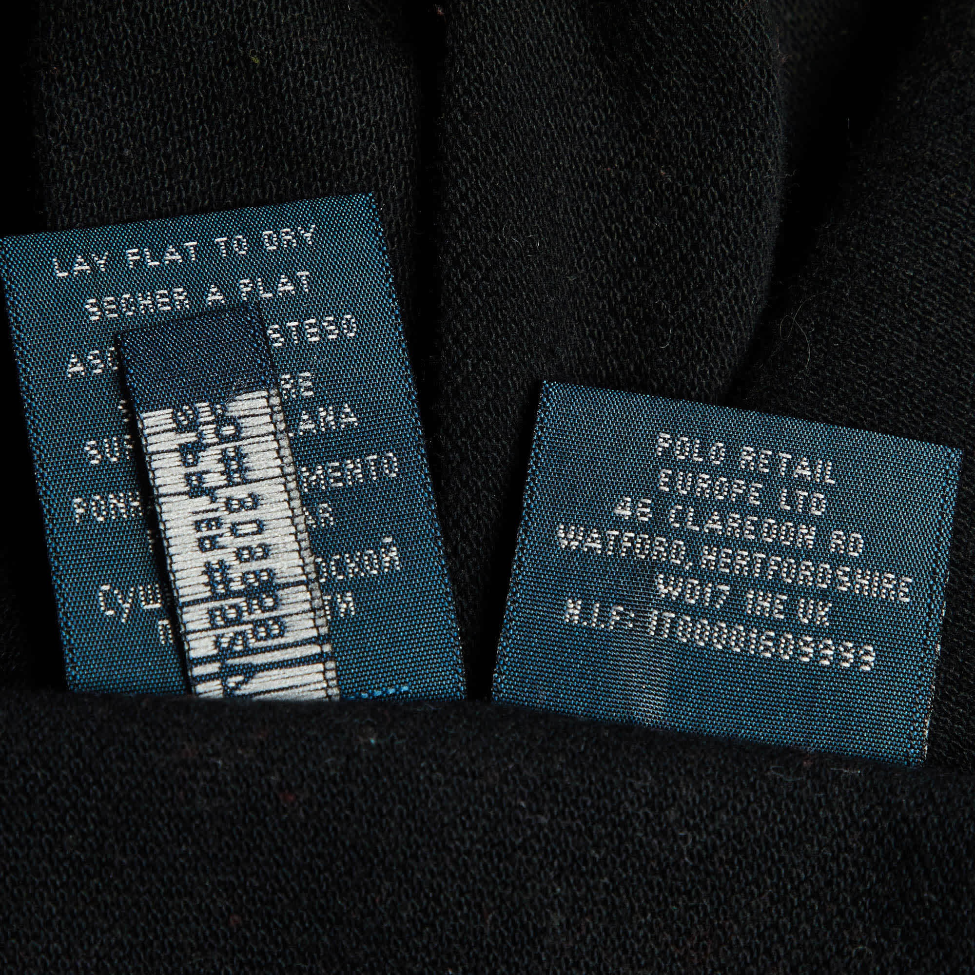 Ralph Lauren Black Cotton Embellished Logo Polo Dress