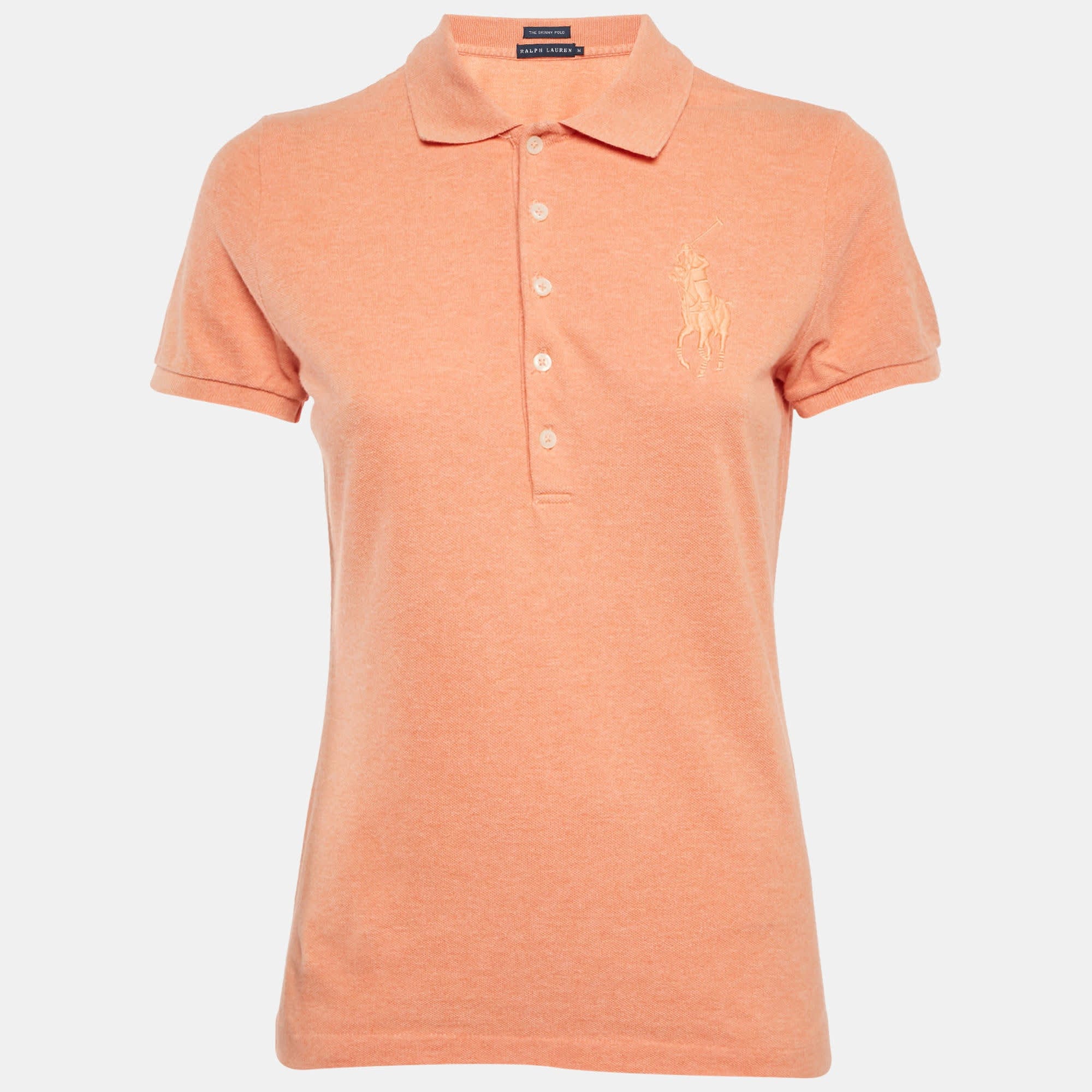 Ralph Lauren Orange Logo Embroidered Cotton Skinny Fit Polo T - Shirt