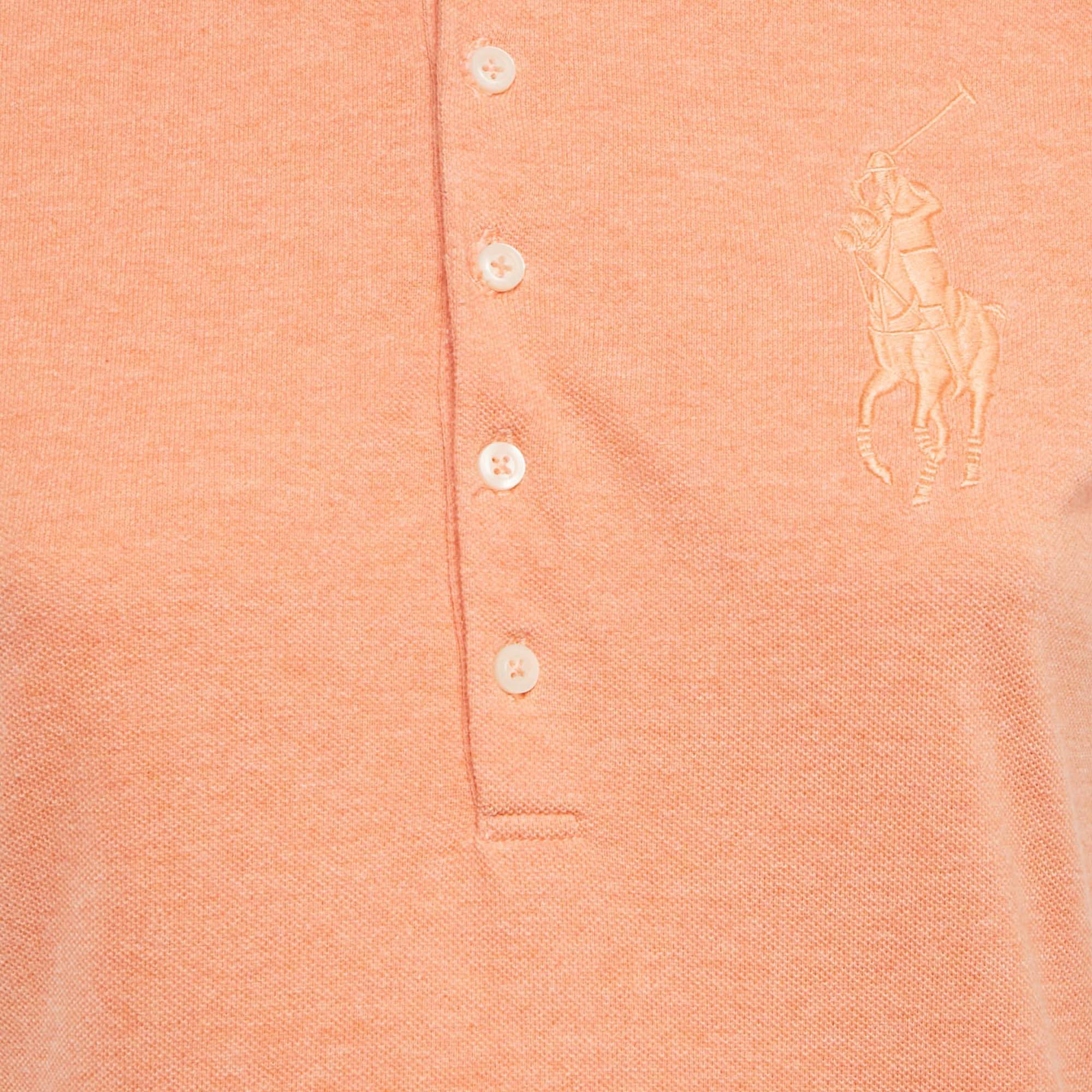 Ralph Lauren Orange Logo Embroidered Cotton Skinny Fit Polo T - Shirt