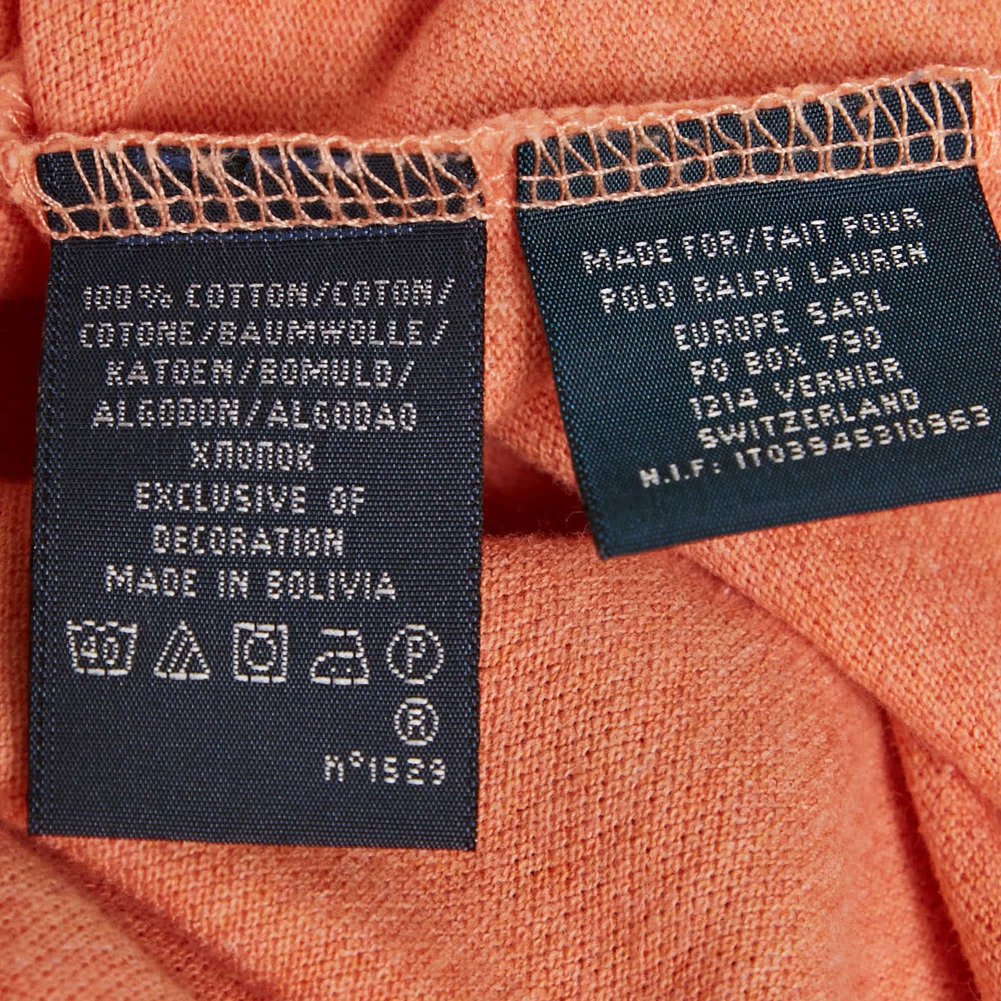 Ralph Lauren Orange Logo Embroidered Cotton Skinny Fit Polo T - Shirt