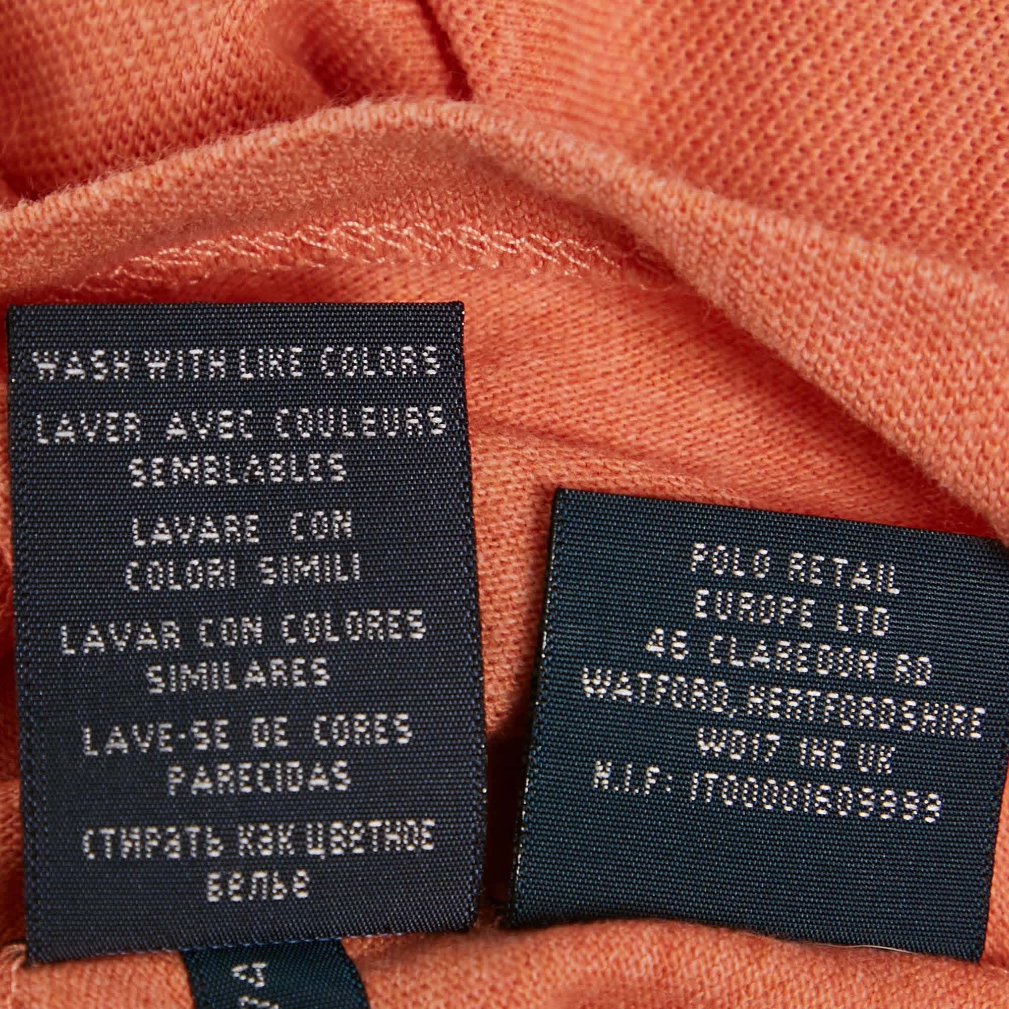 Ralph Lauren Orange Logo Embroidered Cotton Skinny Fit Polo T - Shirt