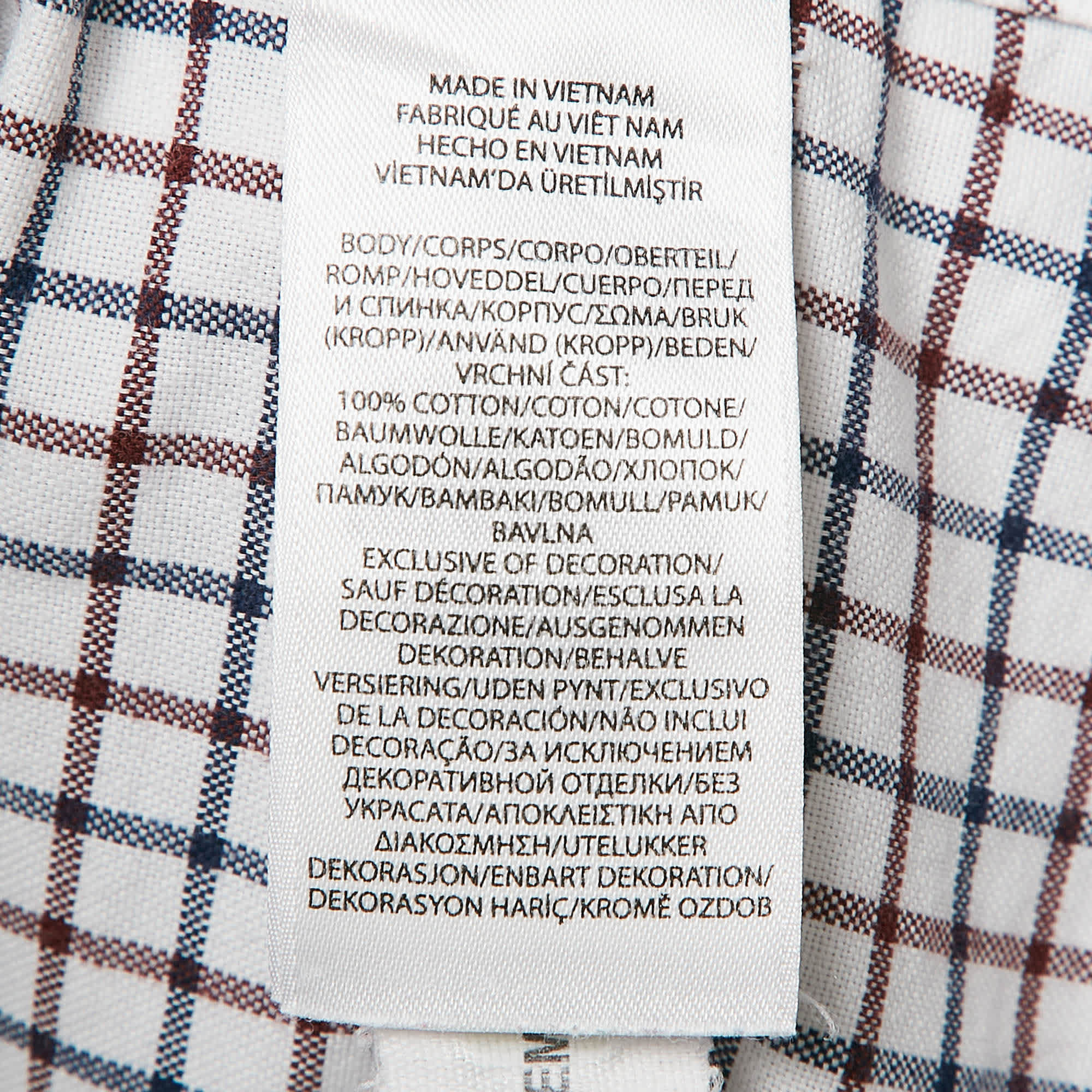 Ralph Lauren White/blue Checks Cotton Custom Fit Shirt
