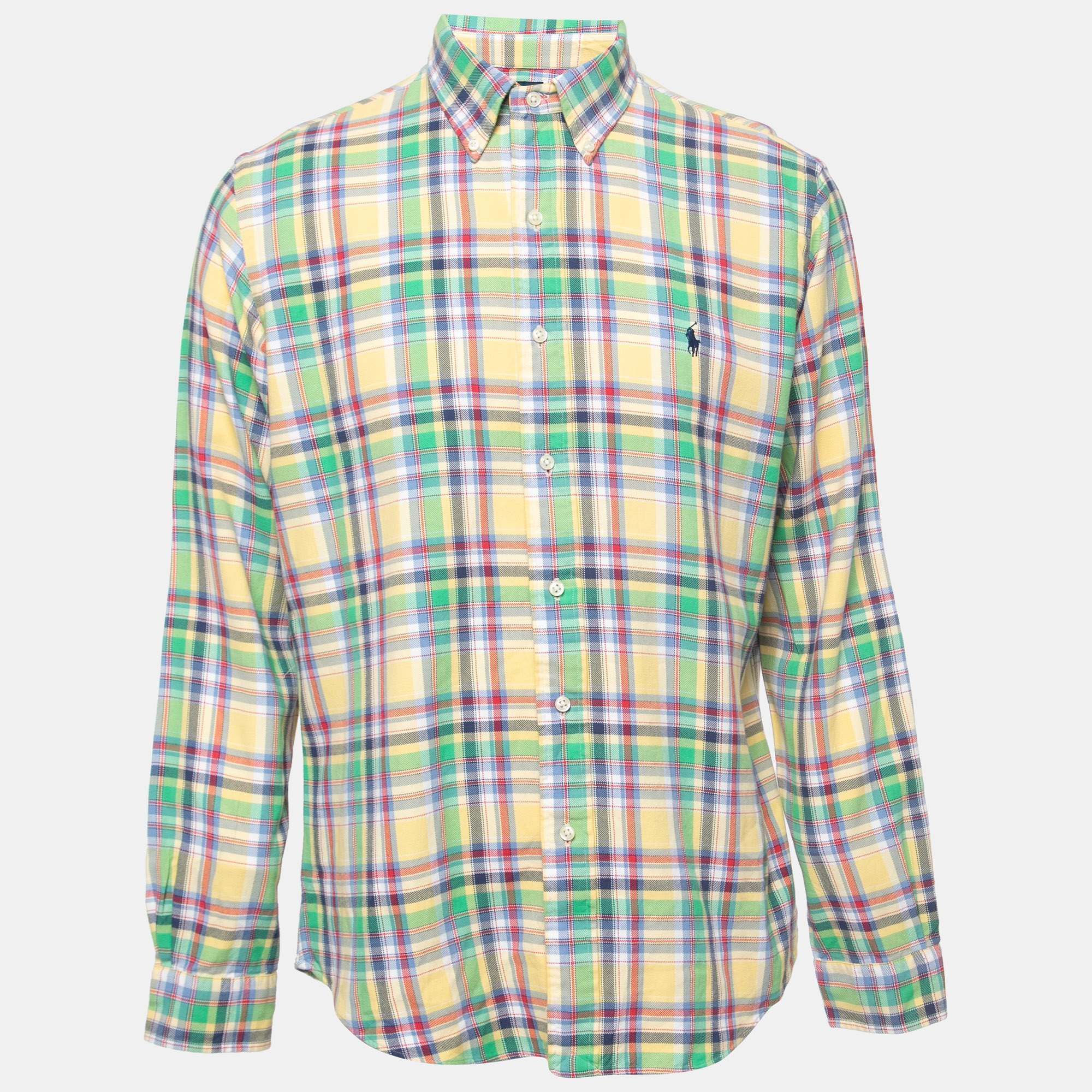 Ralph Lauren Multicolor Checkered Cotton Button Front Shirt