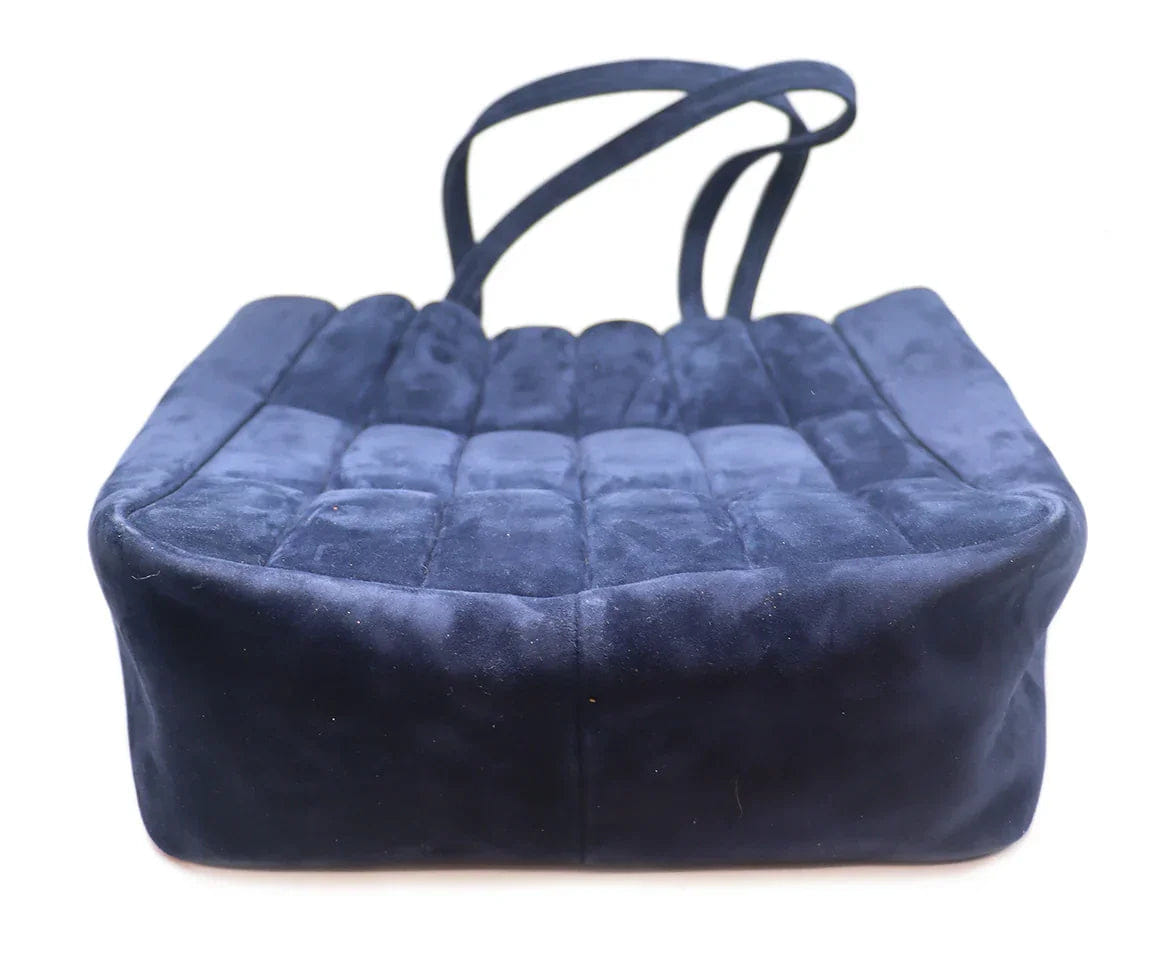 Khaite Navy Suede Handbag