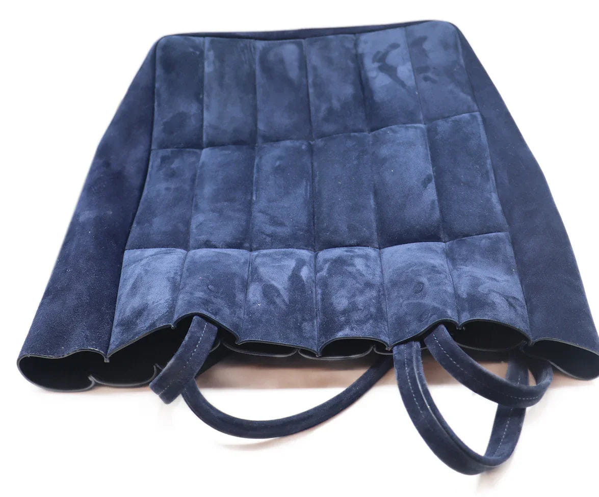 Khaite Navy Suede Handbag