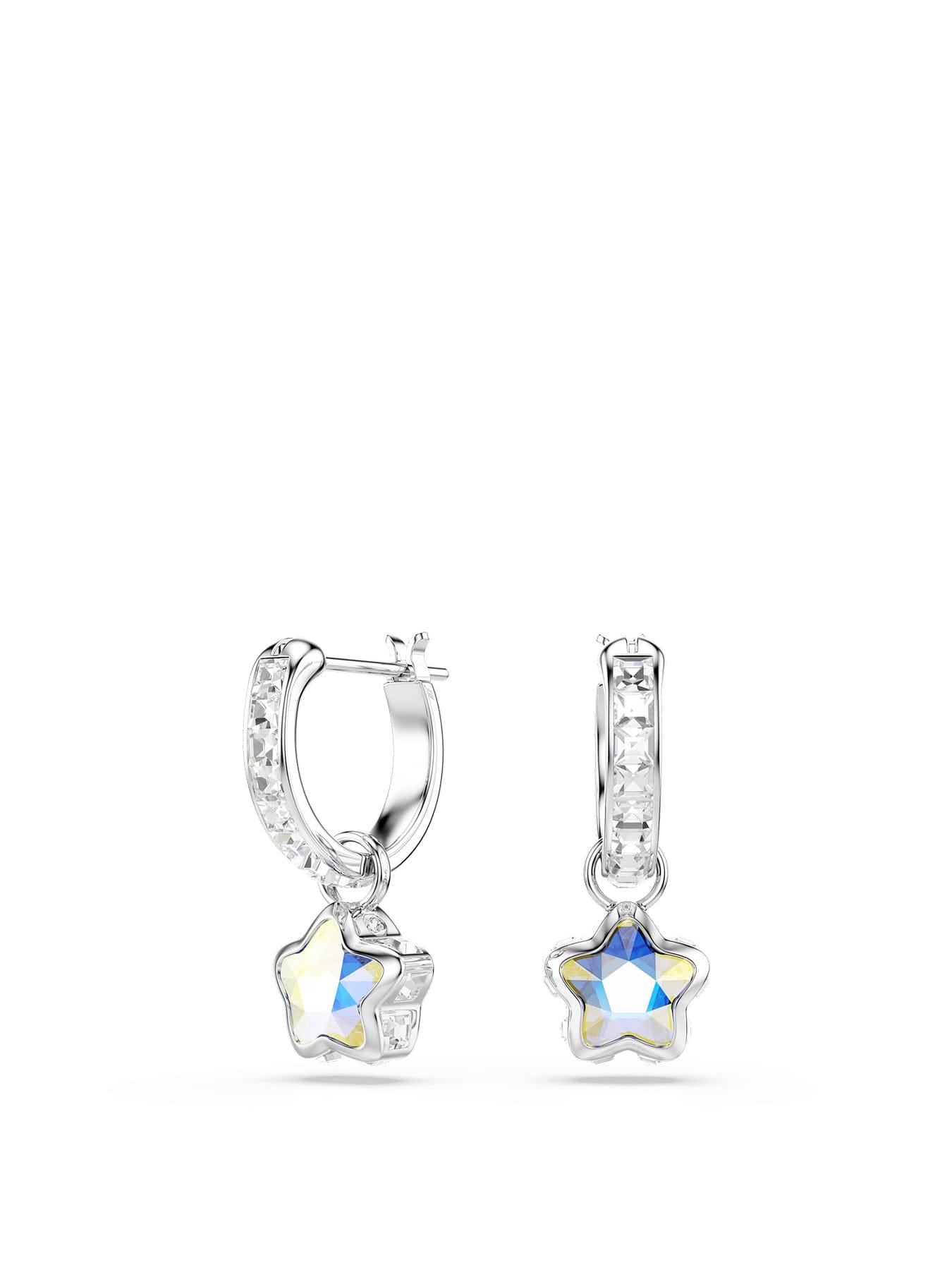 Swarovski Chroma Silver Hoop Earrings