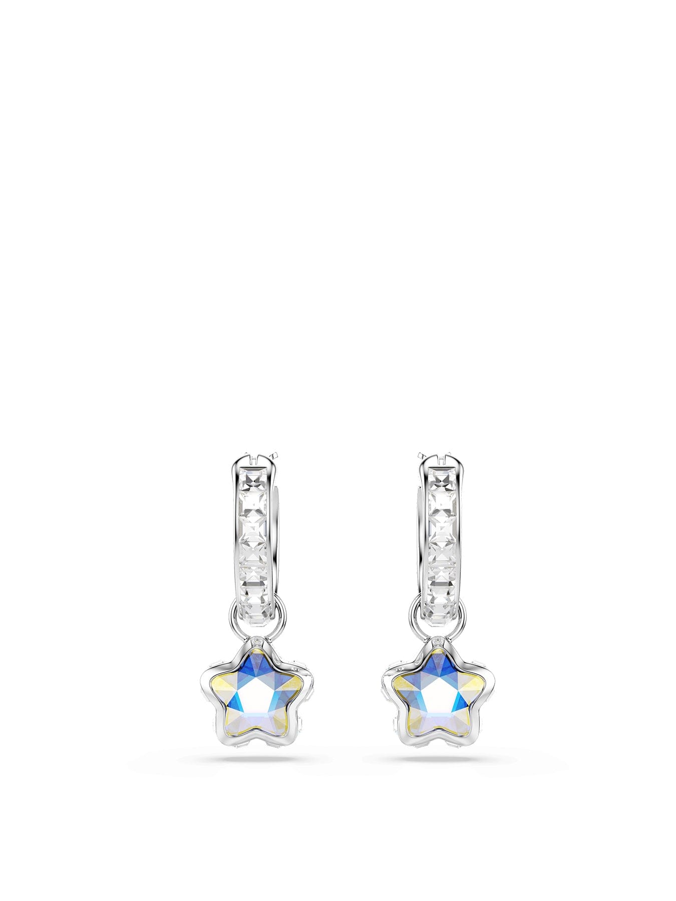 Swarovski Chroma Silver Hoop Earrings