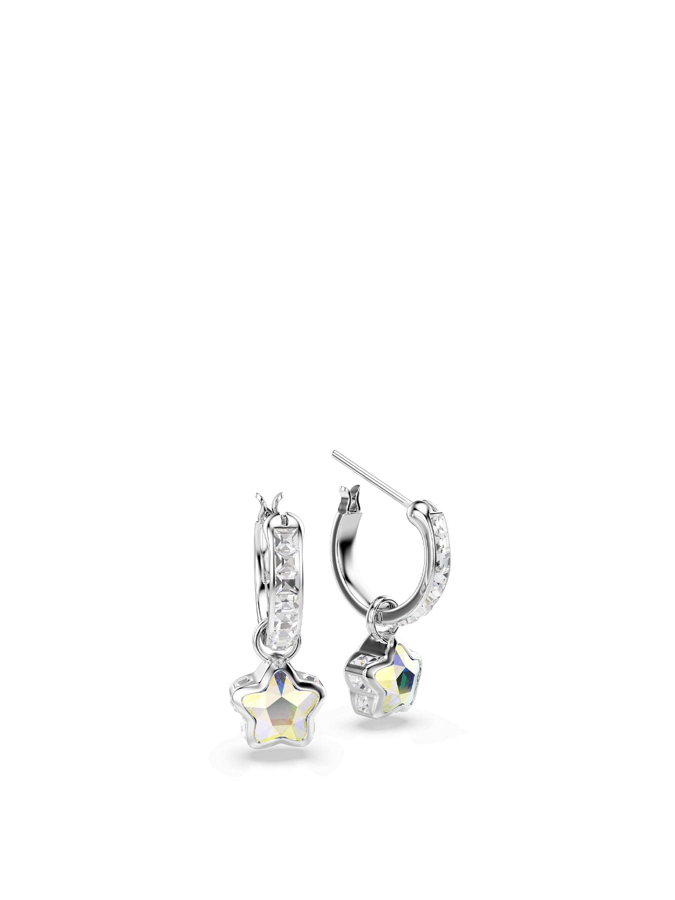 Swarovski Chroma Silver Hoop Earrings