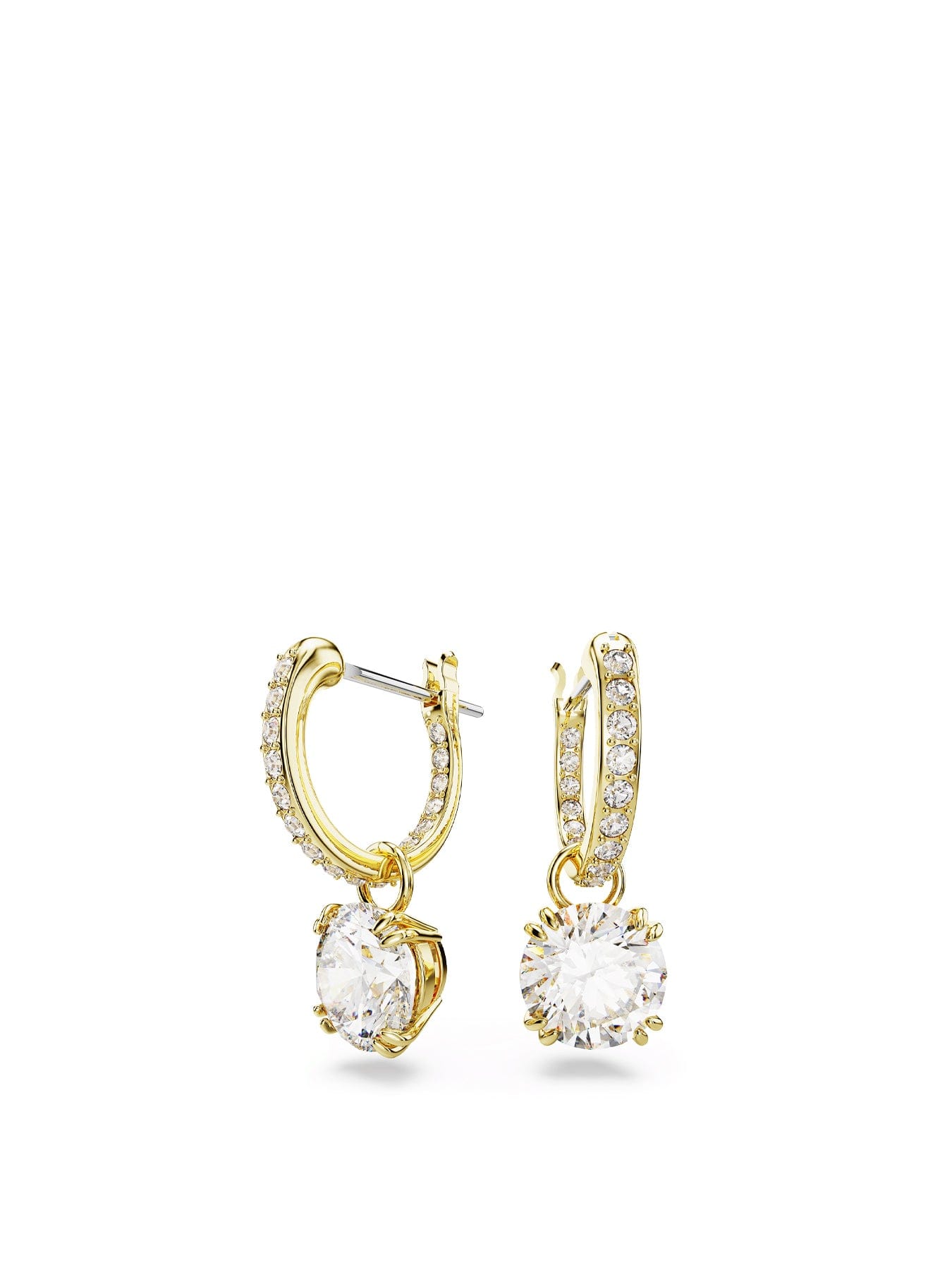 Swarovski Stilla Drop Hoop Earrings Gold