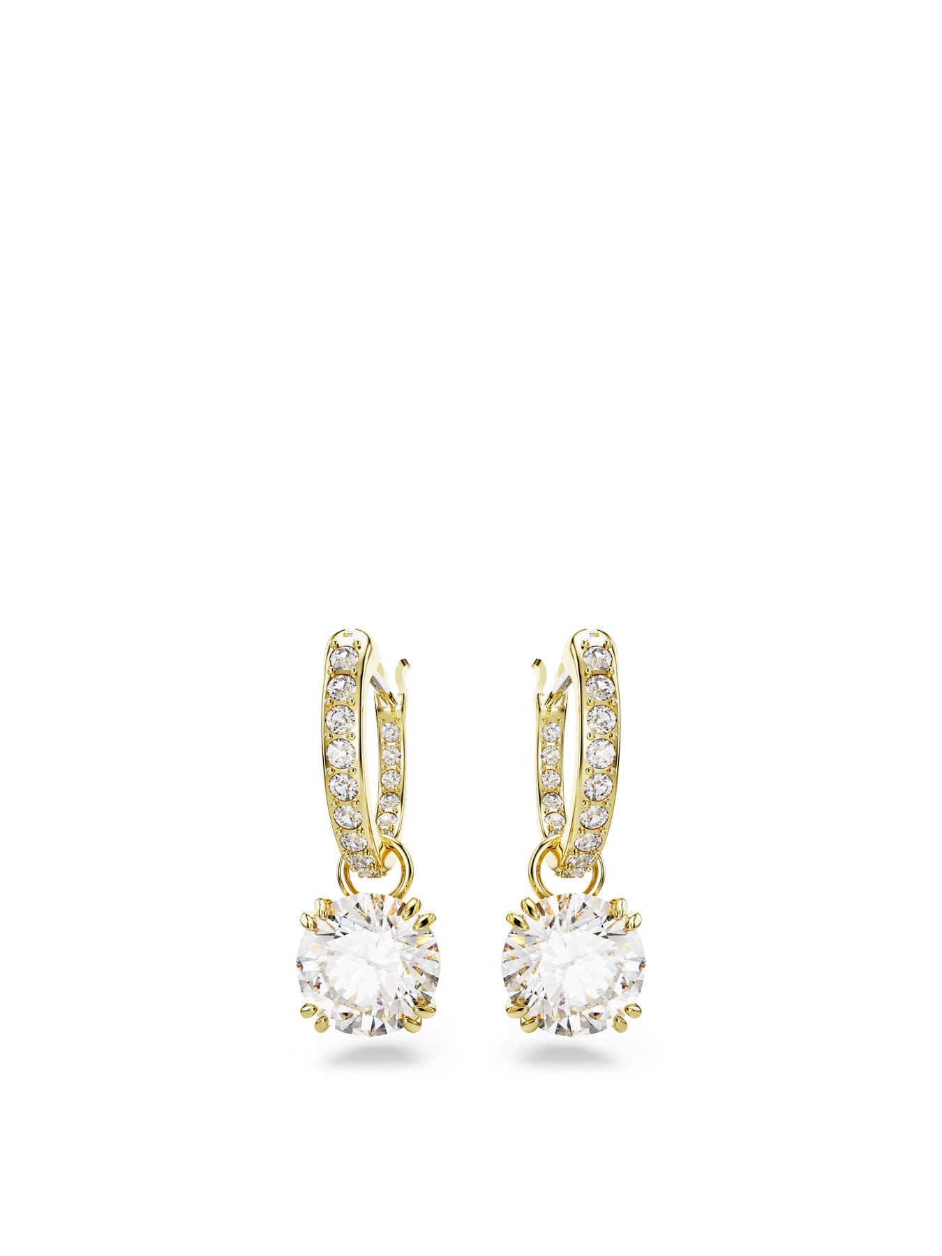 Swarovski Stilla Drop Hoop Earrings Gold