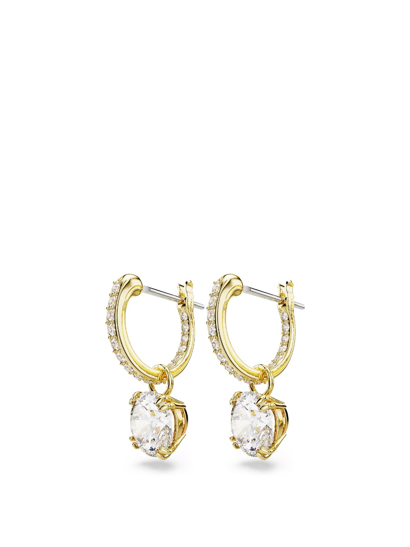 Swarovski Stilla Drop Hoop Earrings Gold