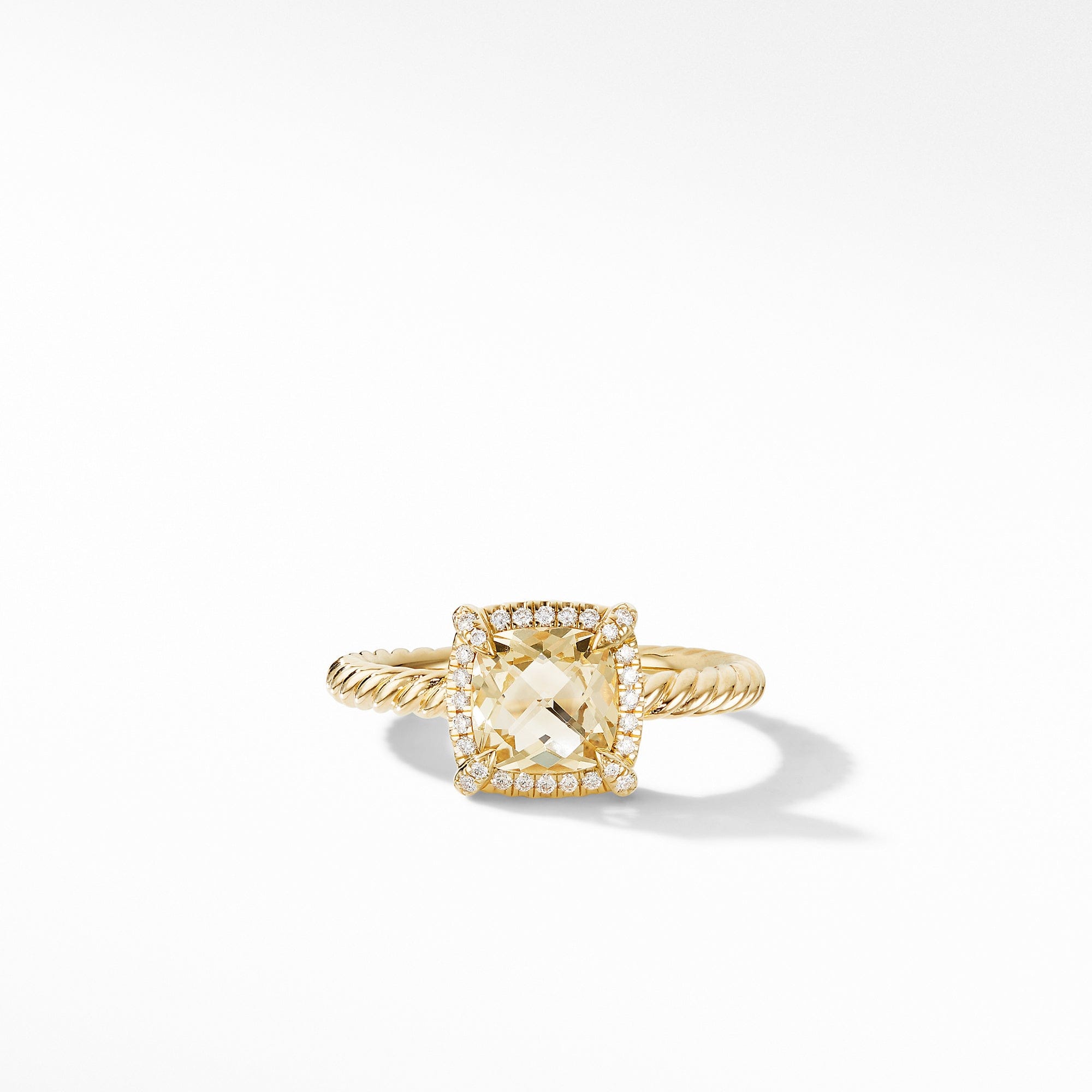 David Yurman Chatelaine Pave Bezel Ring in 18k Gold with Champagne Citrine - R14202D88ACCDI