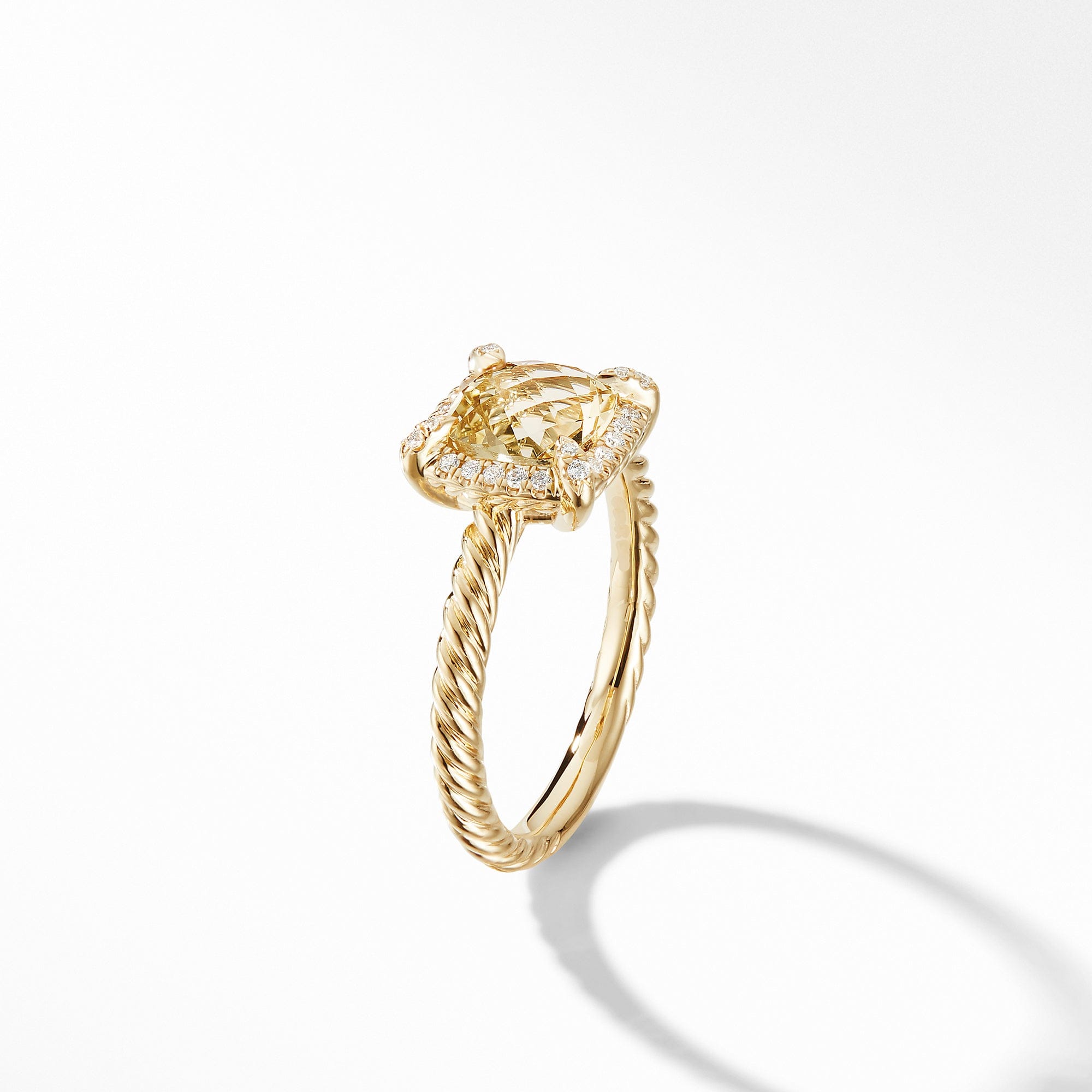 David Yurman Chatelaine Pave Bezel Ring in 18k Gold with Champagne Citrine - R14202D88ACCDI