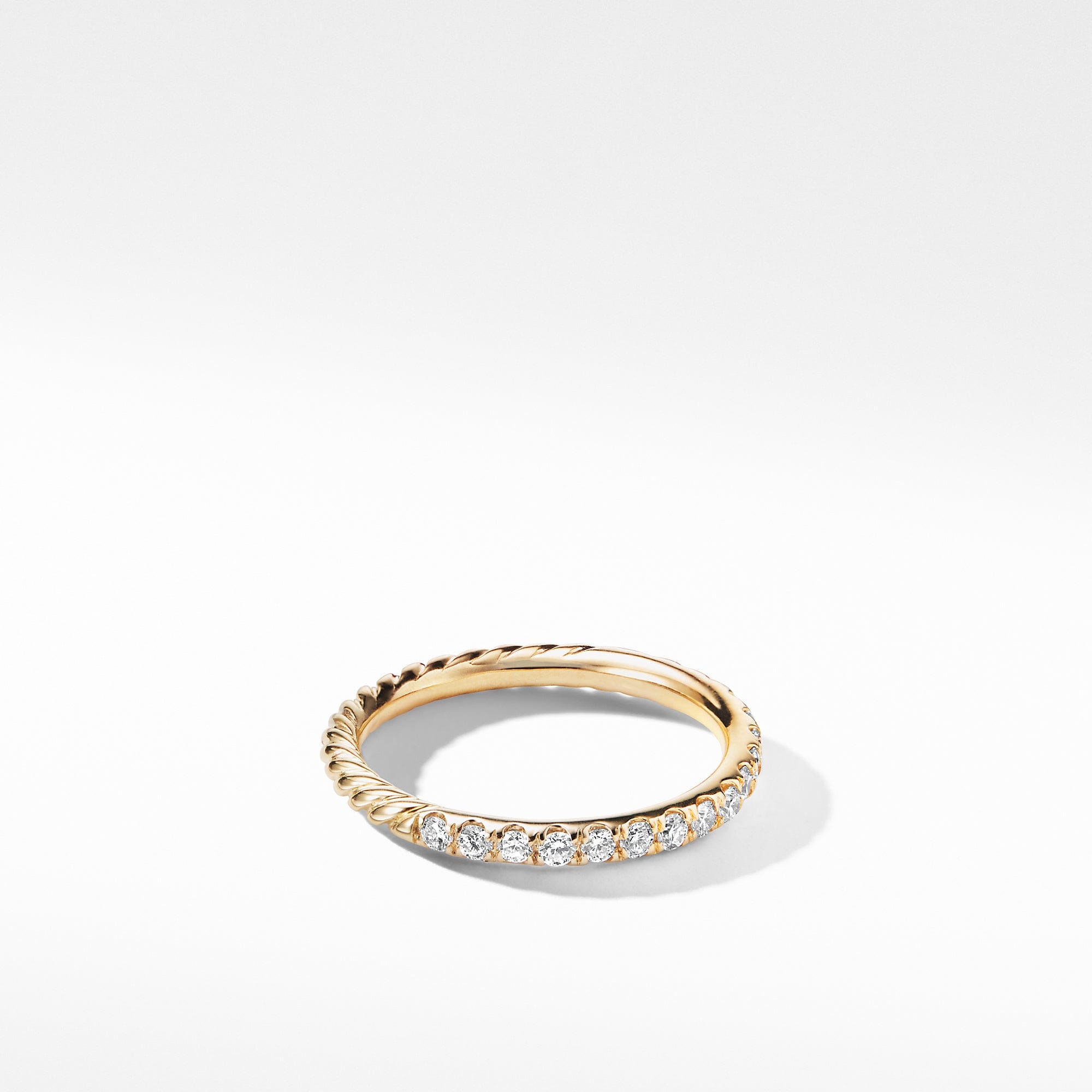 David Yurman Cable Collectibles Stack Ring Diamonds in 18K Gold with Pave Diamonds - R12821D88ADI