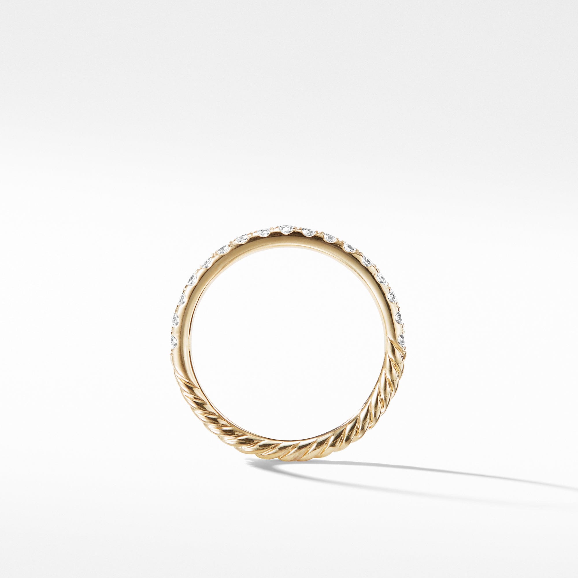 David Yurman Cable Collectibles Stack Ring Diamonds in 18K Gold with Pave Diamonds - R12821D88ADI