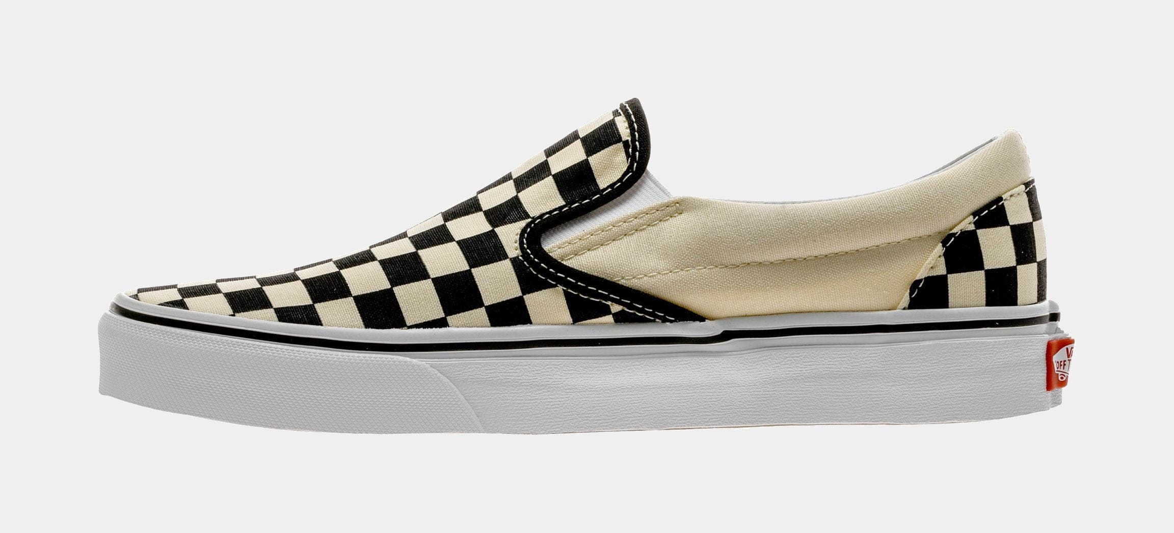 Vans Classic Slip On Checkerboard Mens Skateboarding Shoe (Black/White)