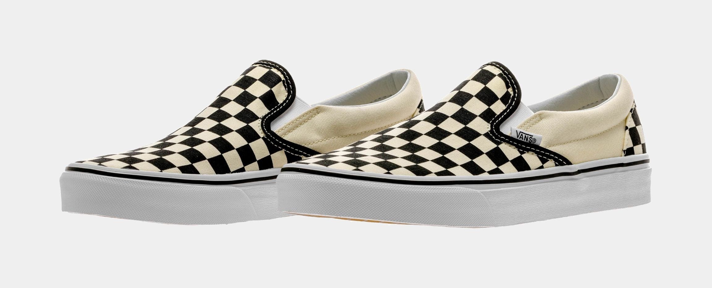 Vans Classic Slip On Checkerboard Mens Skateboarding Shoe (Black/White)