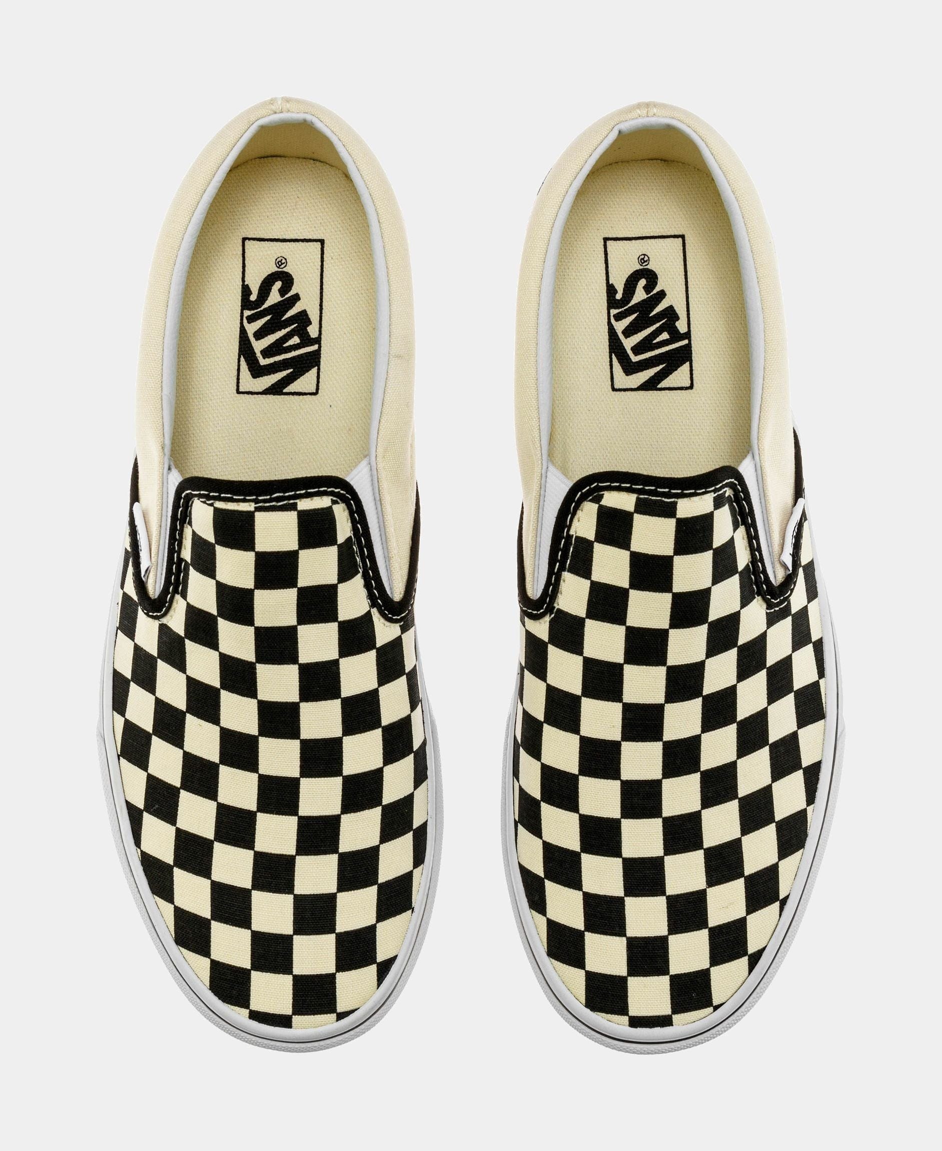 Vans Classic Slip On Checkerboard Mens Skateboarding Shoe (Black/White)