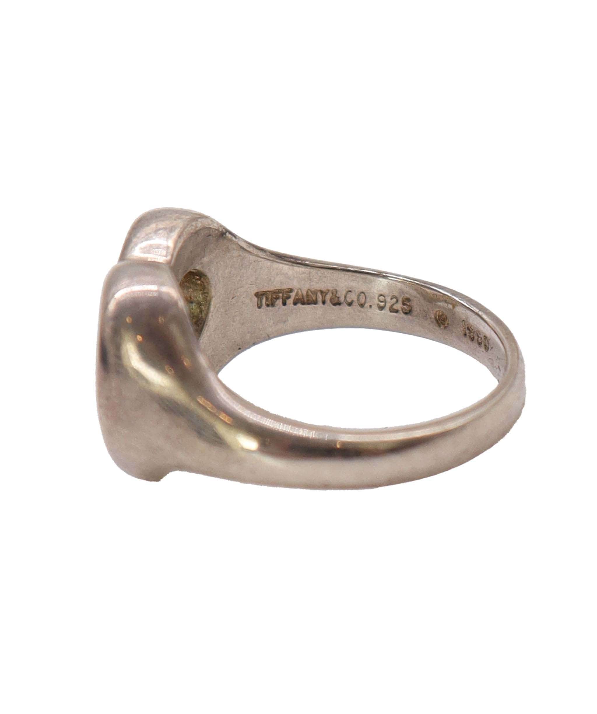 Tiffany & Co Heart Ribbon Ring 1990 Silver & Gold 925 109559