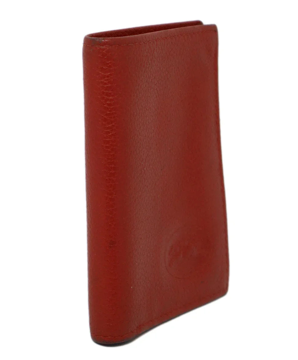 Longchamp Red Leather Card Case