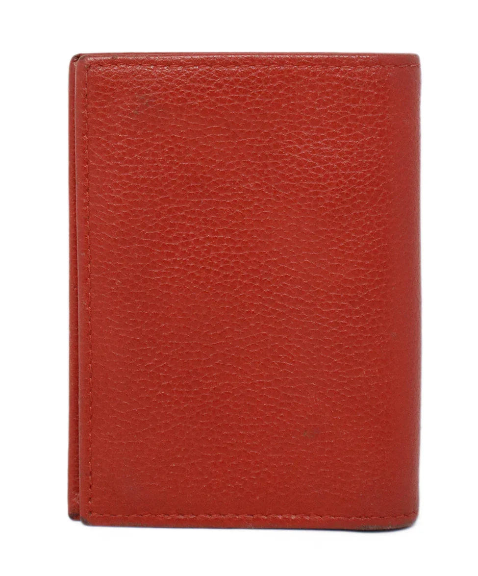 Longchamp Red Leather Card Case
