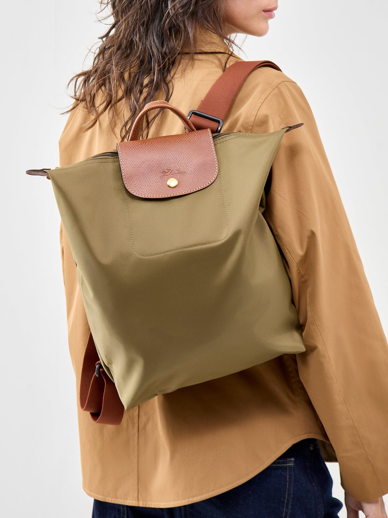 Longchamp Le Pliage Original Medium Backpack Green