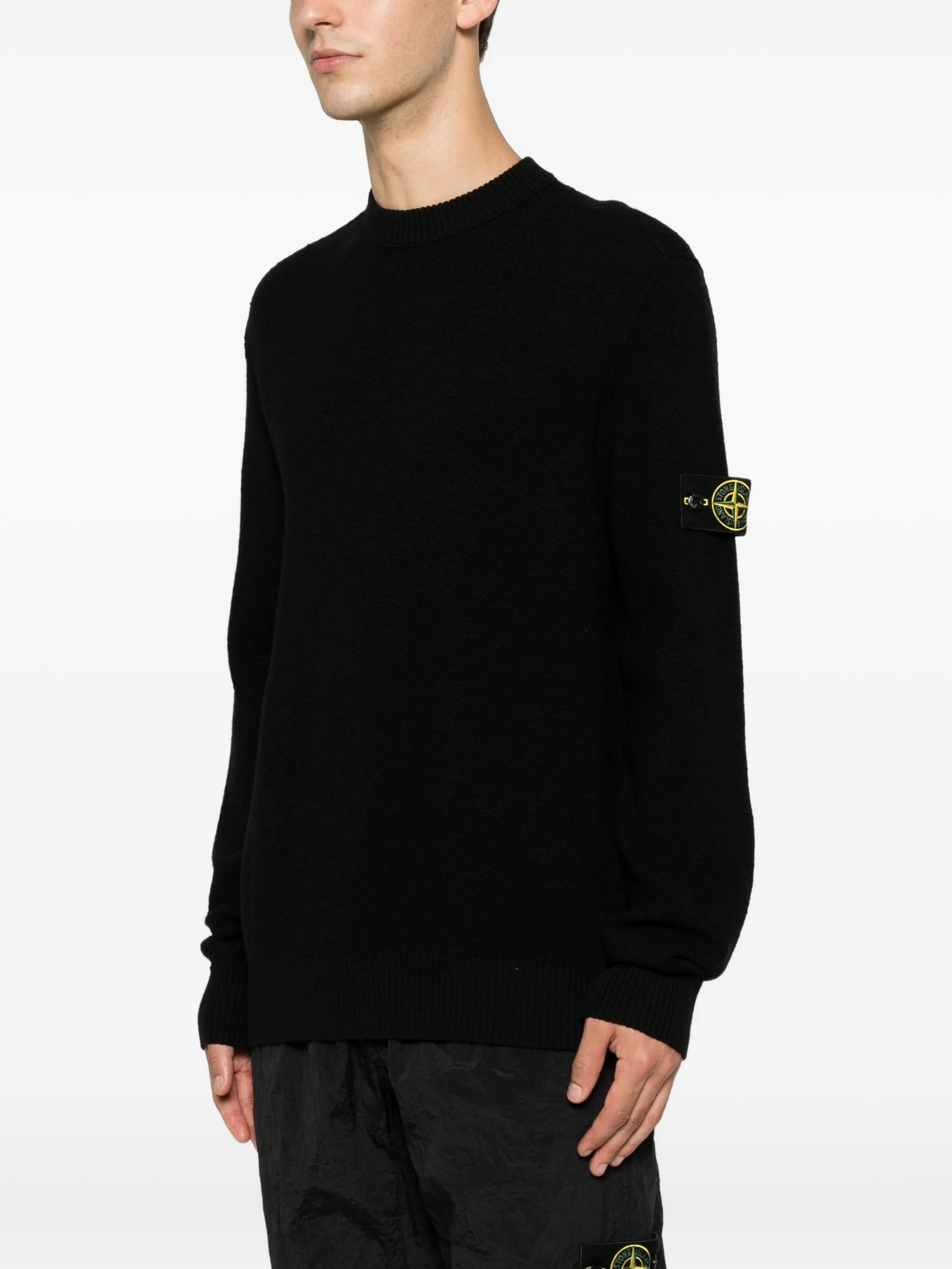 Stone Island textured - stitch wool sweater